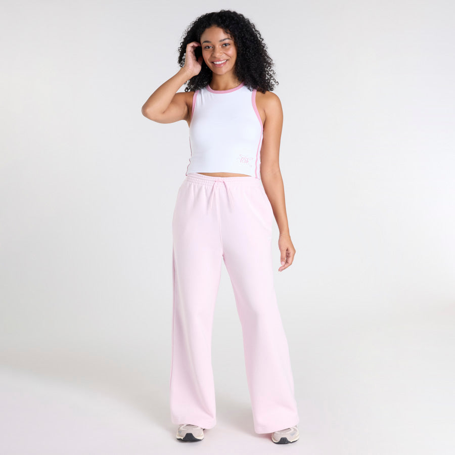 RBK World Tank Top for Women - Soft White & Dusty Rose Cotton Blend Casual Shirt - Perfect for Yoga, Gym, and Summer Outfits