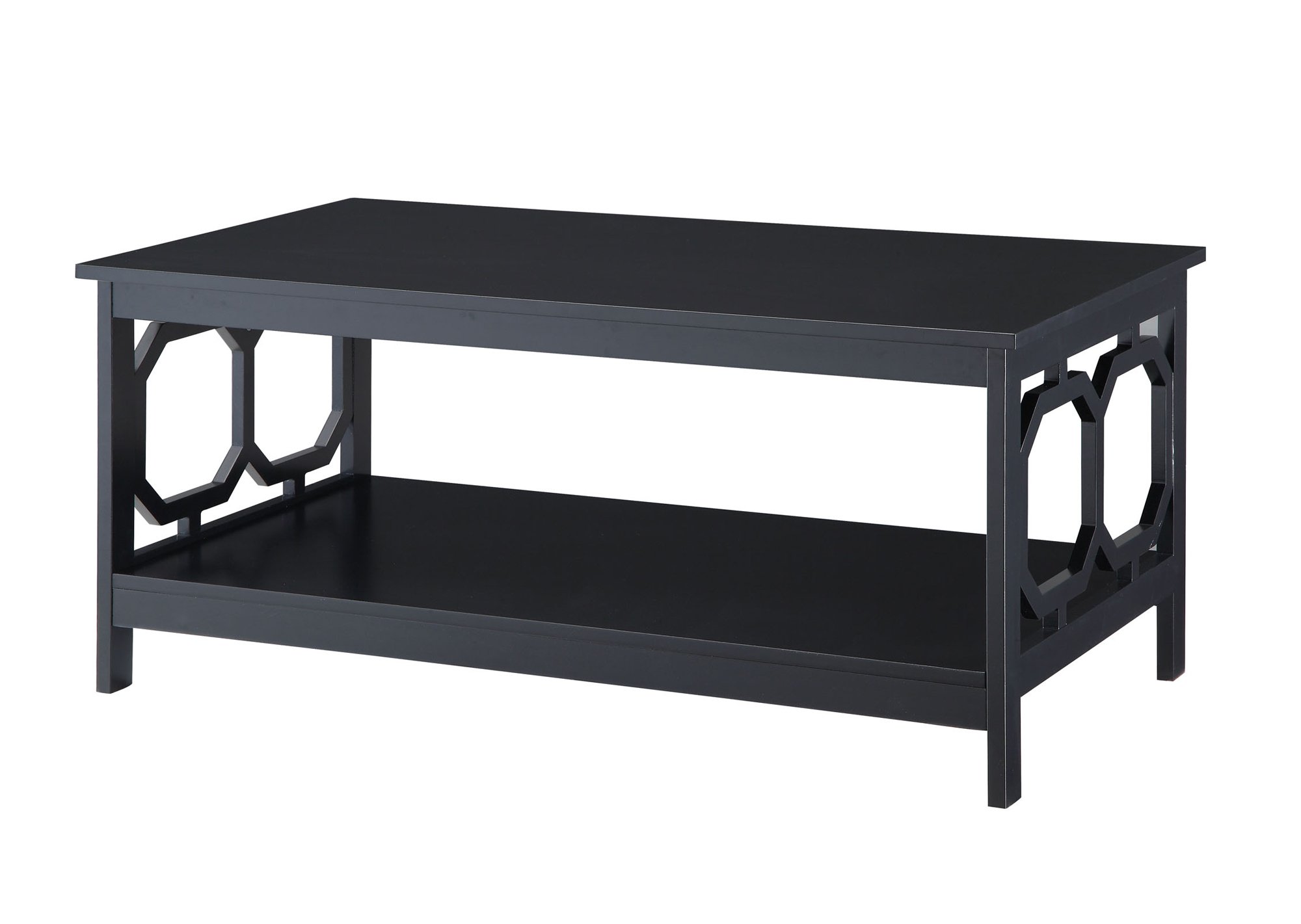 Convenience Concepts Omega Coffee Table - Modern Black End Table for Living Room, Perfect for Home Decor & Entertaining Guests