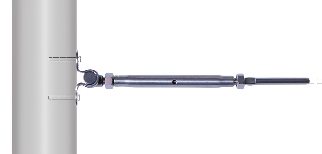 Stainless Steel Hand-Crimp Deck Toggle & Stud Turnbuckle Tensioner for 1/8