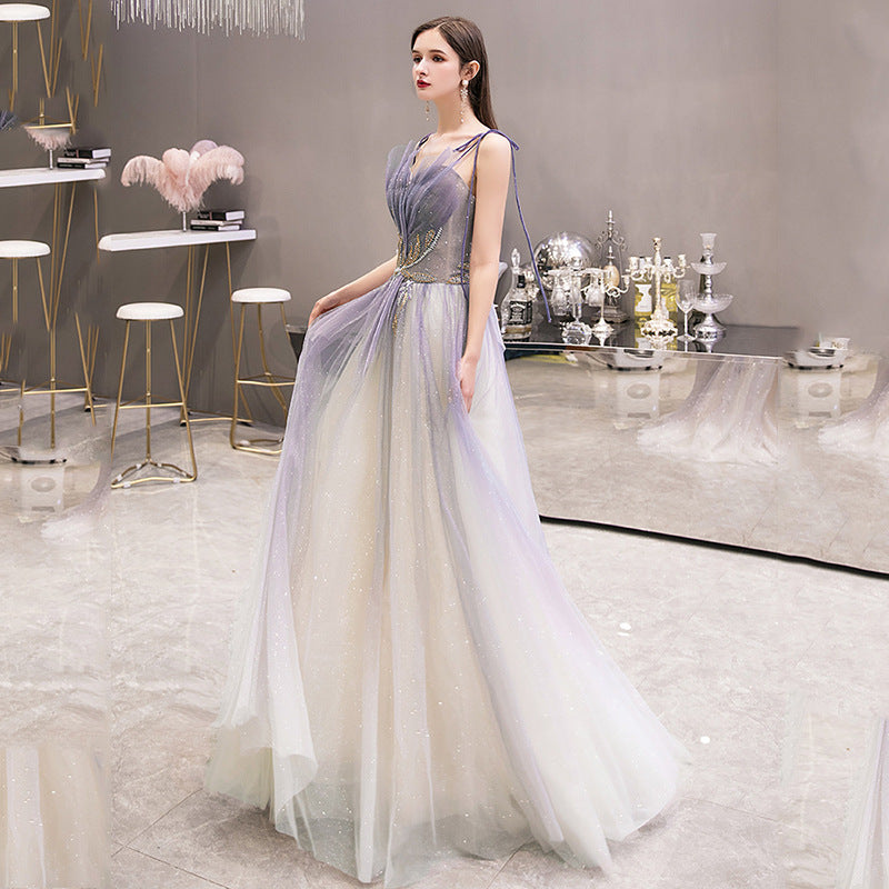 Gradient Purple Tulle Prom Dress A-Line Formal Evening Gown for Women - Elegant Homecoming, Quinceañera & Wedding Guest Dress