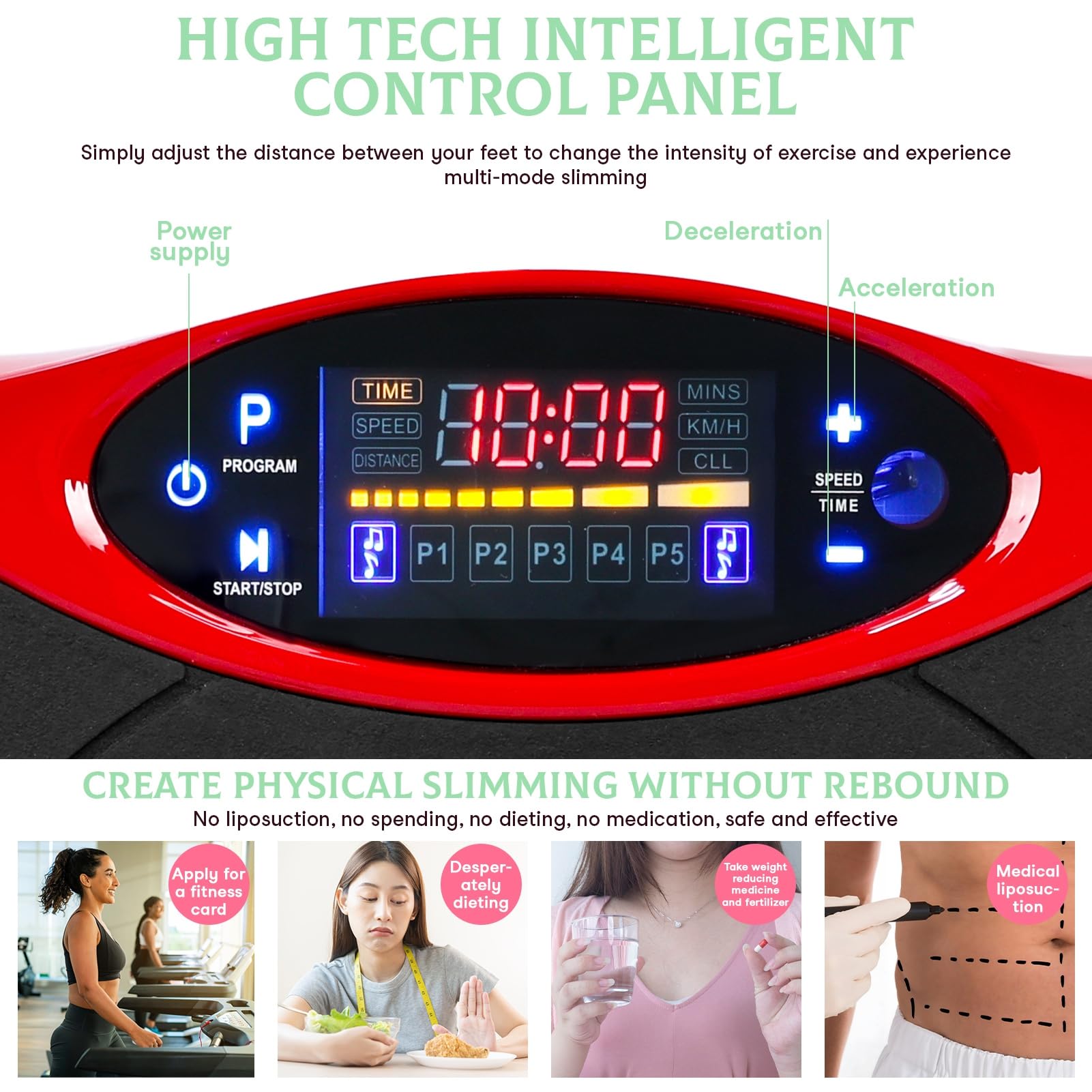 **Whole Body Vibration Plate Exercise Machine - Adjustable Speed, Resistance Bands & LED Touch Screen - Compact Home Gym Equipment for Weight Loss, Muscle Toning & Recovery - Perfect for Home Workouts, Fitness Training & Physical Therapy**