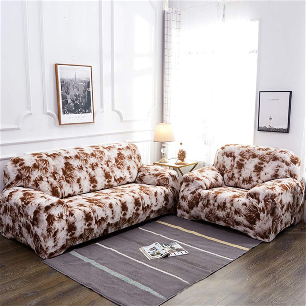 TEQIN Stretch Sofa Cover - Graffiti Print All-Inclusive Sofa Set Protector, Soft Furniture Cover for Living Room, Fits 235-310cm Couches (4-Seater) - Perfect for Home Decor & Pet Protection