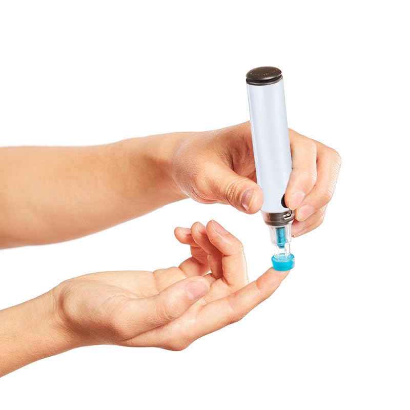 Genteel Plus Pain-Free Vacuum Lancing Device for Diabetes Testing - No Prick Blood Glucose, Ketone & DNA Home Test Kit (Willow White) | Ideal for Pain-Sensitive Users & Frequent Home Monitoring