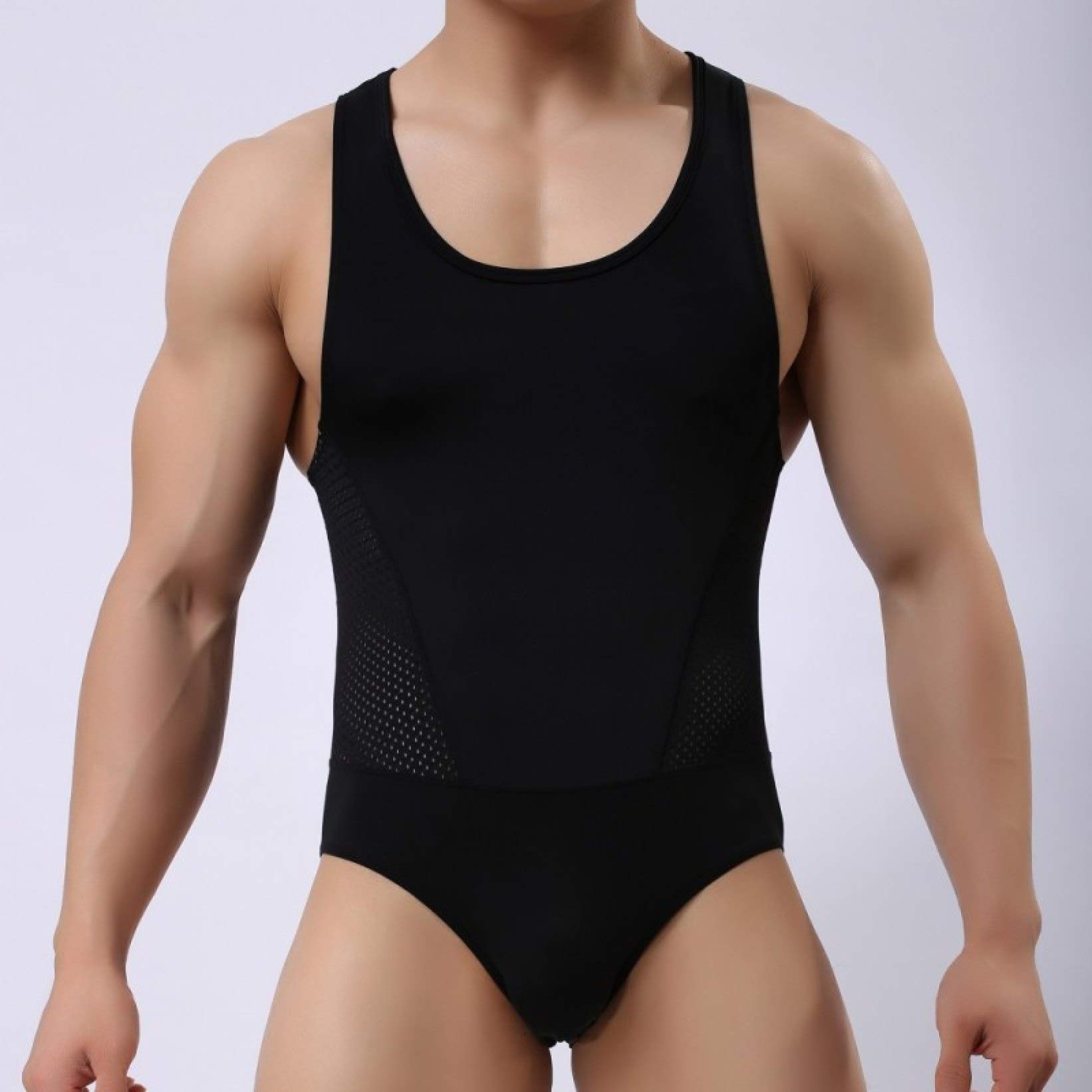Men's Body Lingerie & Waist Trainer Shapewear - Stretchable Tummy Control Leotard for Chest, Waist & Stomach - Perfect for Workout, Cosplay & Body Shaping