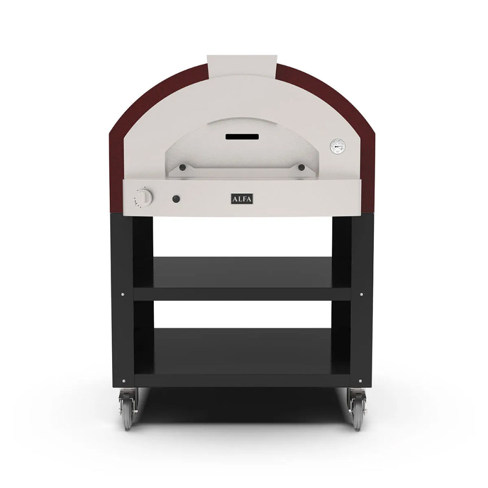 Alfa Professional QUICK 4 Pizze Gas & Wood Pizza Oven Q4P - Perfect for Outdoor Cooking, Backyard Parties & Authentic Italian Pizza Making