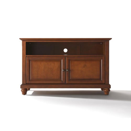 Crosley Cambridge 42-inch TV Stand with Storage - Classic Cherry Wood Entertainment Center for Living Room, Bedroom & Home Theater