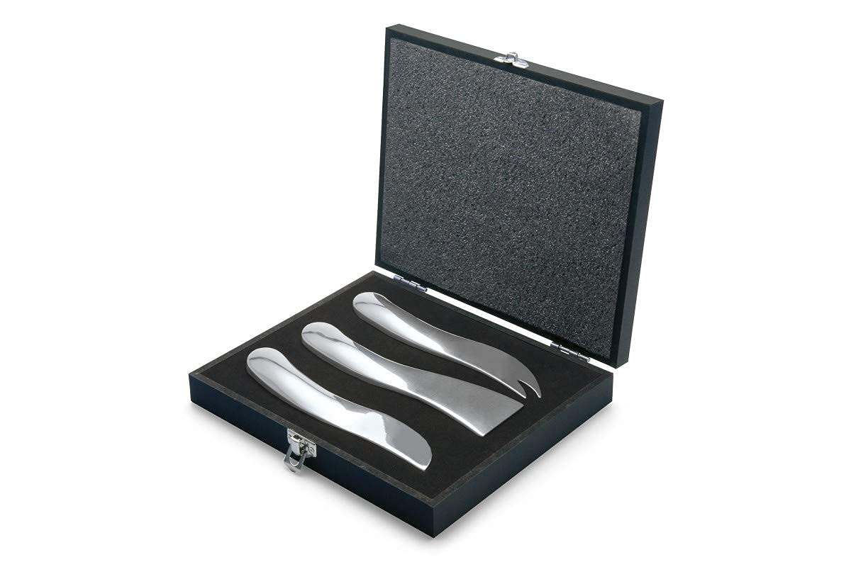 Premium Set of 3 Stainless Steel Wave Cheese Knives - Perfect for Cheese Boards, Charcuterie Platters & Entertaining Guests