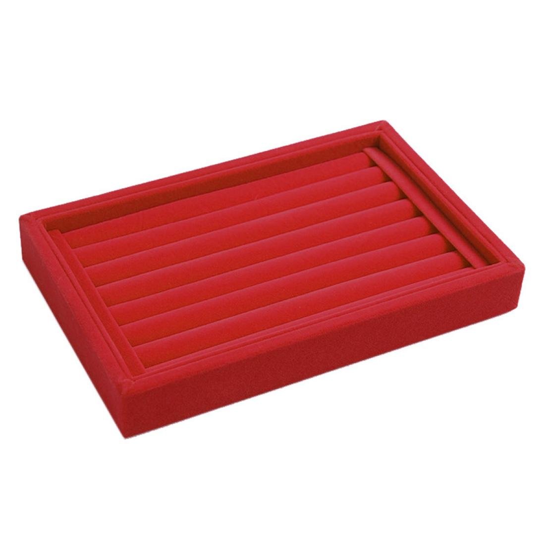 ZYooh 50-Slot Velvet Jewelry Storage Box - Clearance Rings Display Tray for Organizing Necklaces, Earrings & Bracelets | Perfect for Home, Travel & Retail Store Showcase