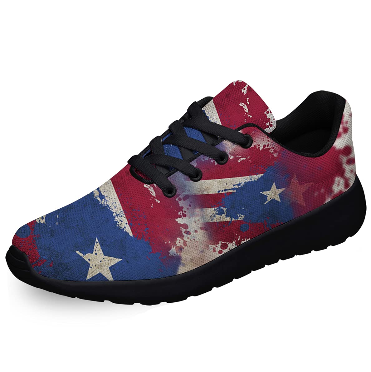 Sonzj-II Unisex Tennis Shoes - Athletic Fashion Sneakers with Puerto Rico Flag Design for Men & Women | Gym, Walking, Hiking, Running, Jogging, Travel & Outdoor Activities