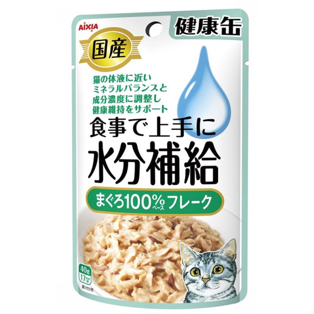 Aixia Kenko Pouch 40g Cat Treats for All Ages - Kitten to Senior Cats | Water & Energy Supplement with Oral Care Benefits | 3 Texture Varieties | Perfect for Hydration Boost & Dental Health at Home or Travel