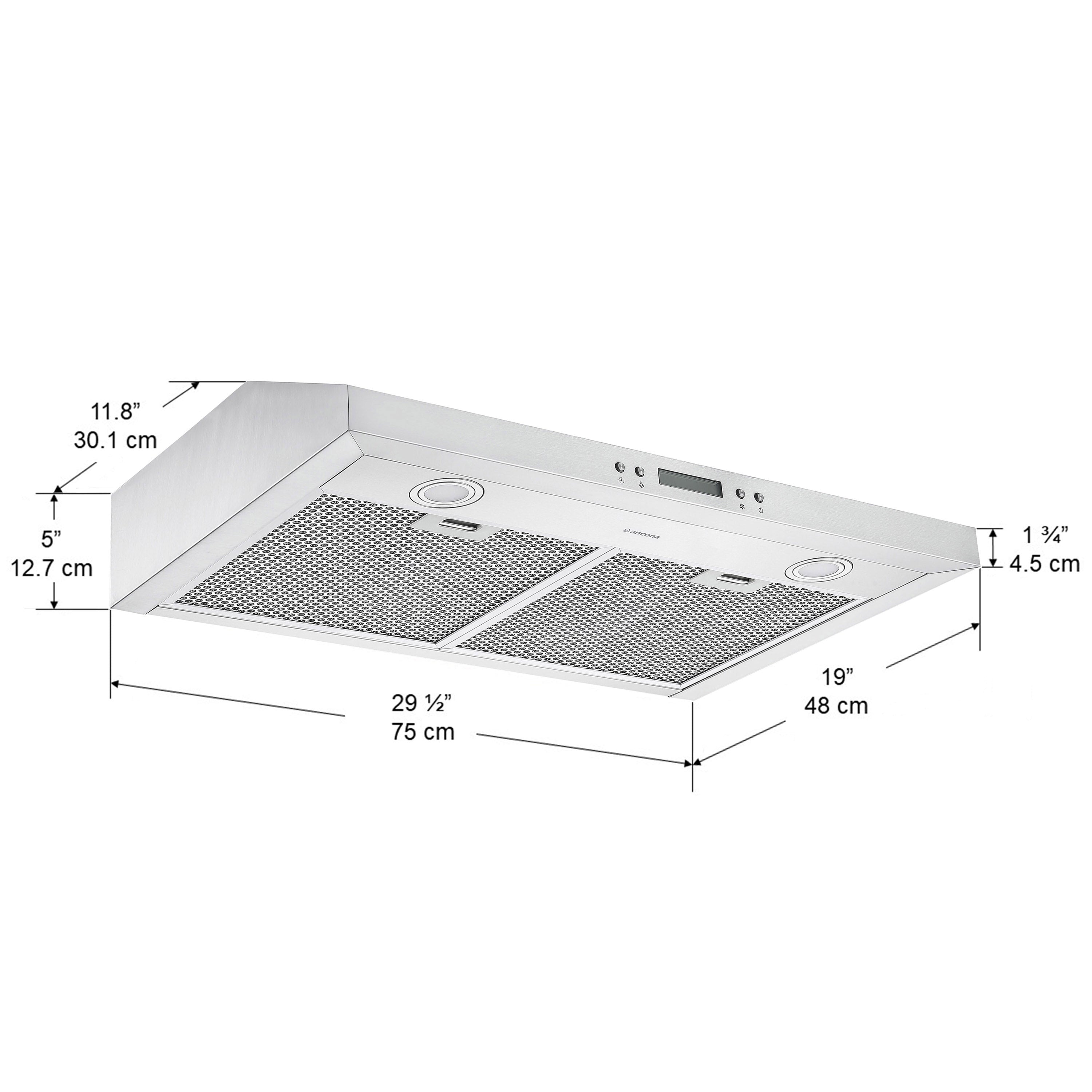 30 Inch Slim Under Cabinet Range Hood - SHD30 Stainless Steel Kitchen Vent for Smoke & Odor Removal - Perfect for Small Kitchens & Apartments