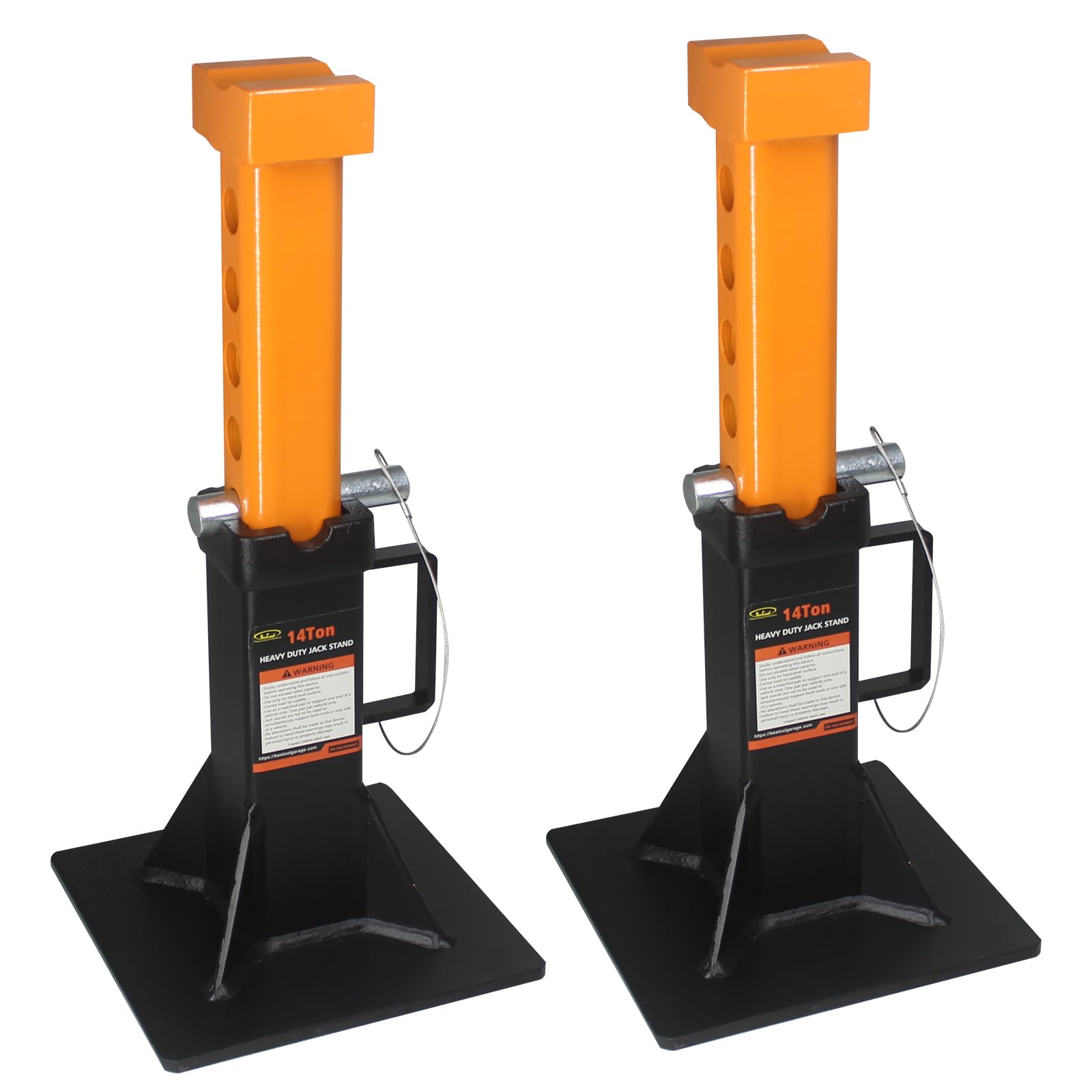 Bestool Heavy Duty 14 Ton (28,000 lbs) Car Jack Stands with Security Locking Pins - 2 Pack for Auto Repair, Vehicle Maintenance & Off-Road Support