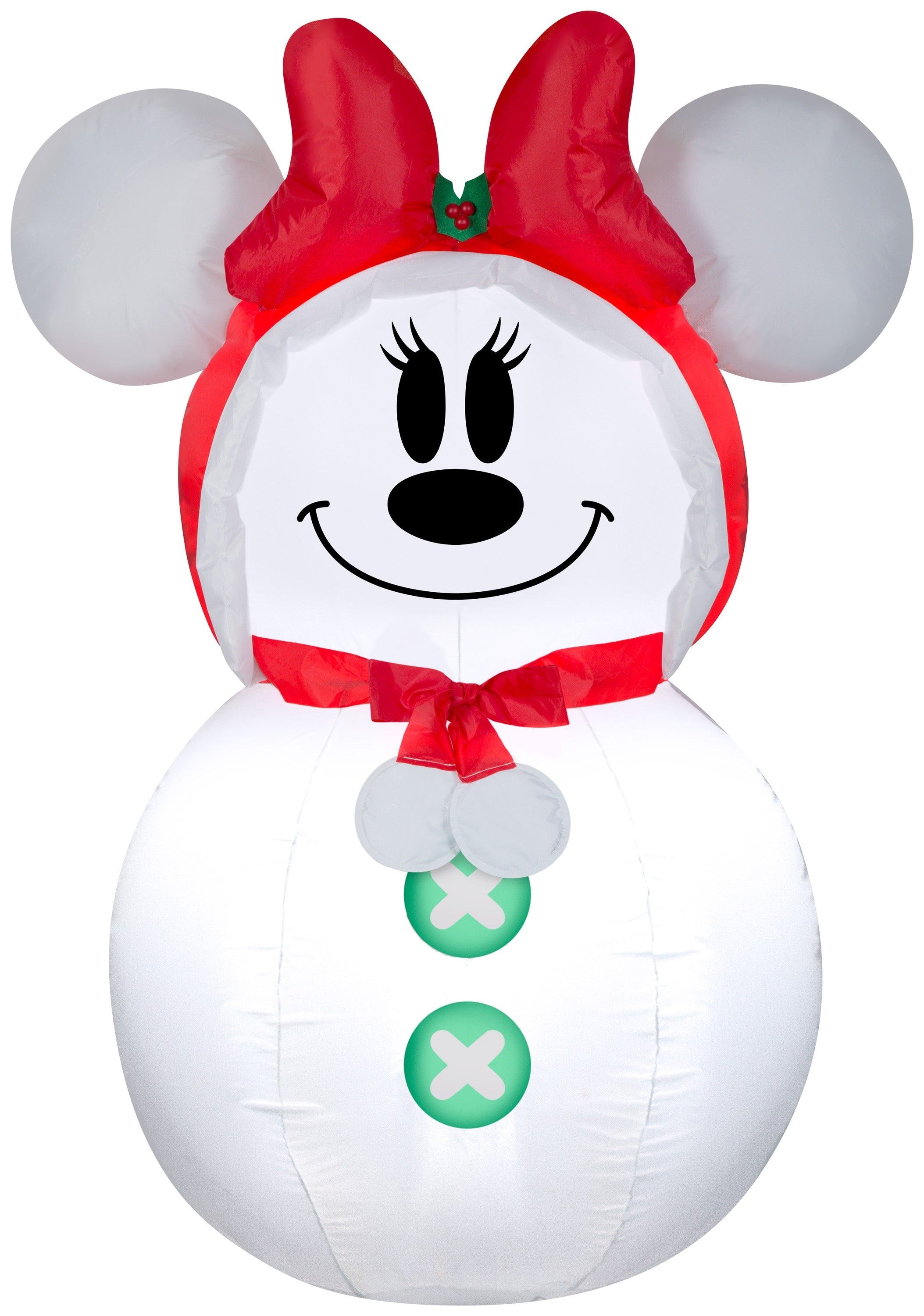 3.5' Airblown® Snowman Minnie Mouse Christmas Inflatable Yard Decoration - Outdoor Holiday Decor for Lawn, Garden & Christmas Party