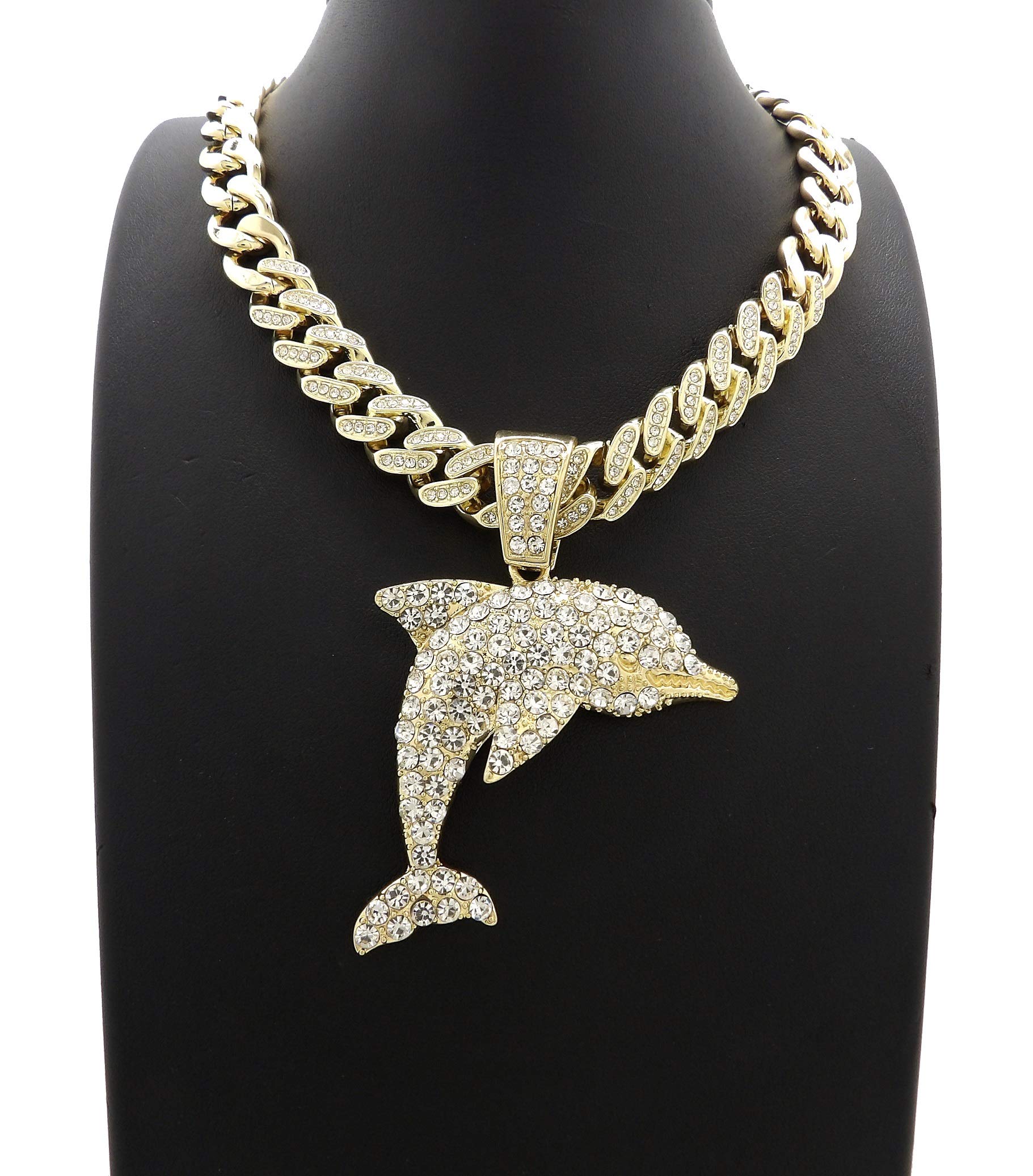 Gold Plated Dolphin Pendant & 11mm 20