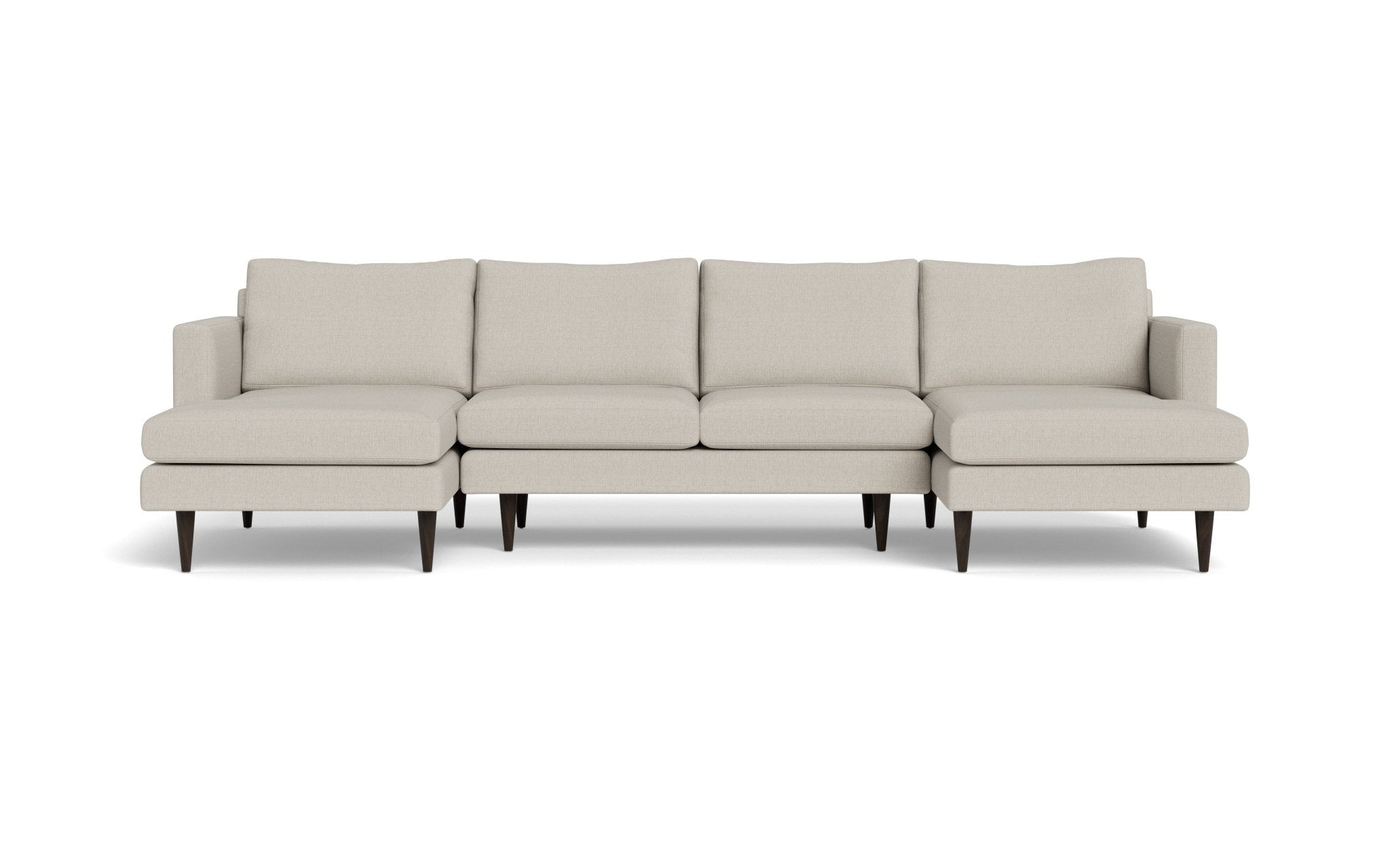 Wallace 126 Modern U-Shaped Sectional Sofa - Untufted Double Chaise Lounge for Living Room, Family Room & Home Theater - Comfortable Contemporary L-Shaped Couch with Chaise