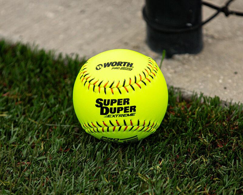Worth Super Duper Extreme Black/Orange Stitch Pro Comp 44/375 One Nation 11 Slowpitch Softballs - High Performance Softballs for Competitive Games & Practice