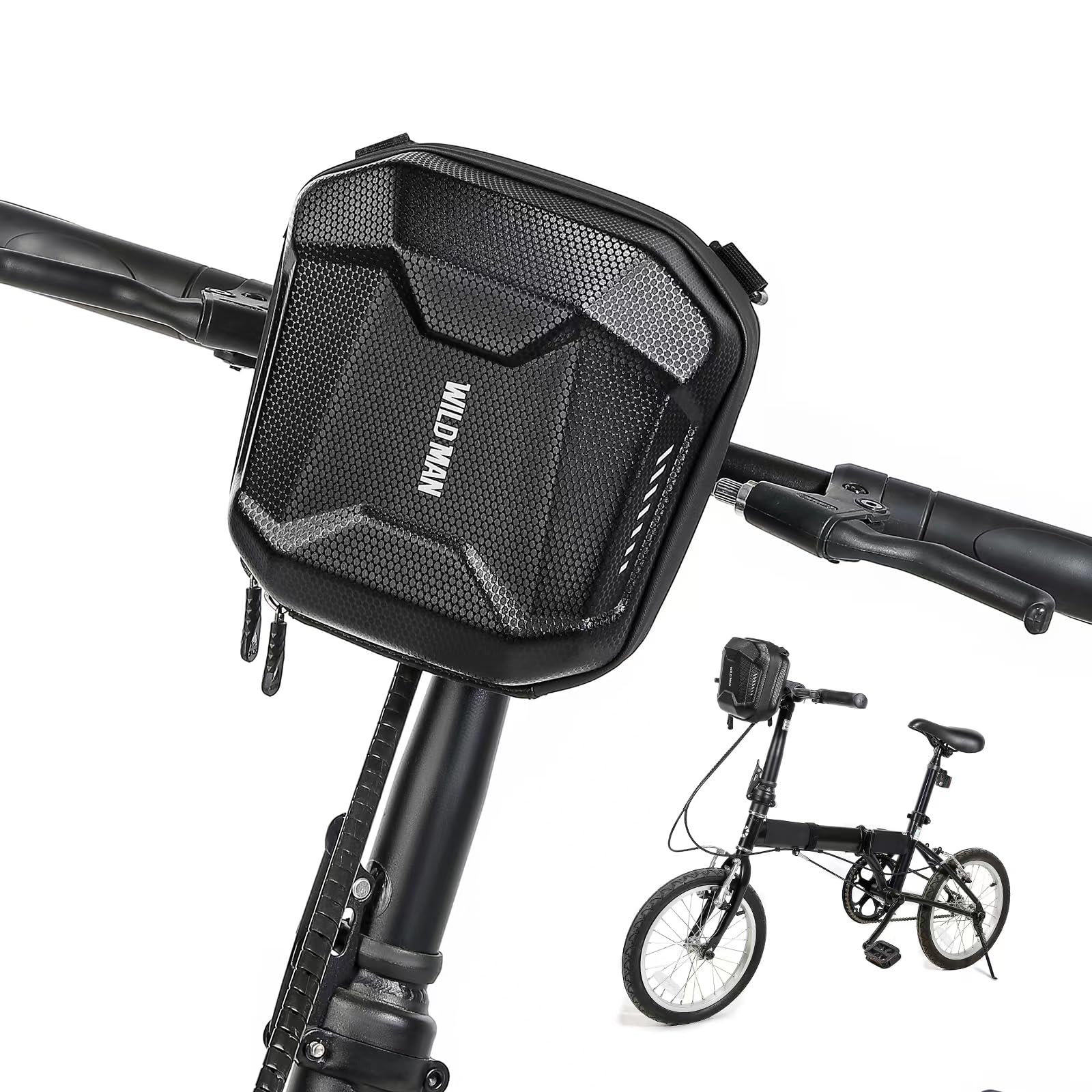 **Waterproof EVA Hard Shell Scooter Handlebar Bag - Bike Frame Storage Bag for Cycling & Commuting (Black) - Perfect for Outdoor Adventures & Daily Rides**