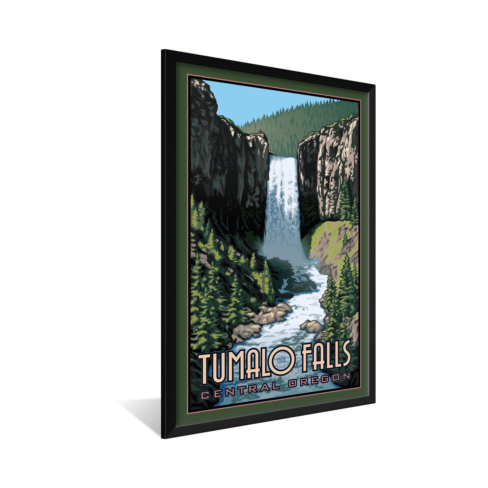 Paul Leighton Framed Art Print - Tumalo Falls Oregon Landscape Wall Decor (32
