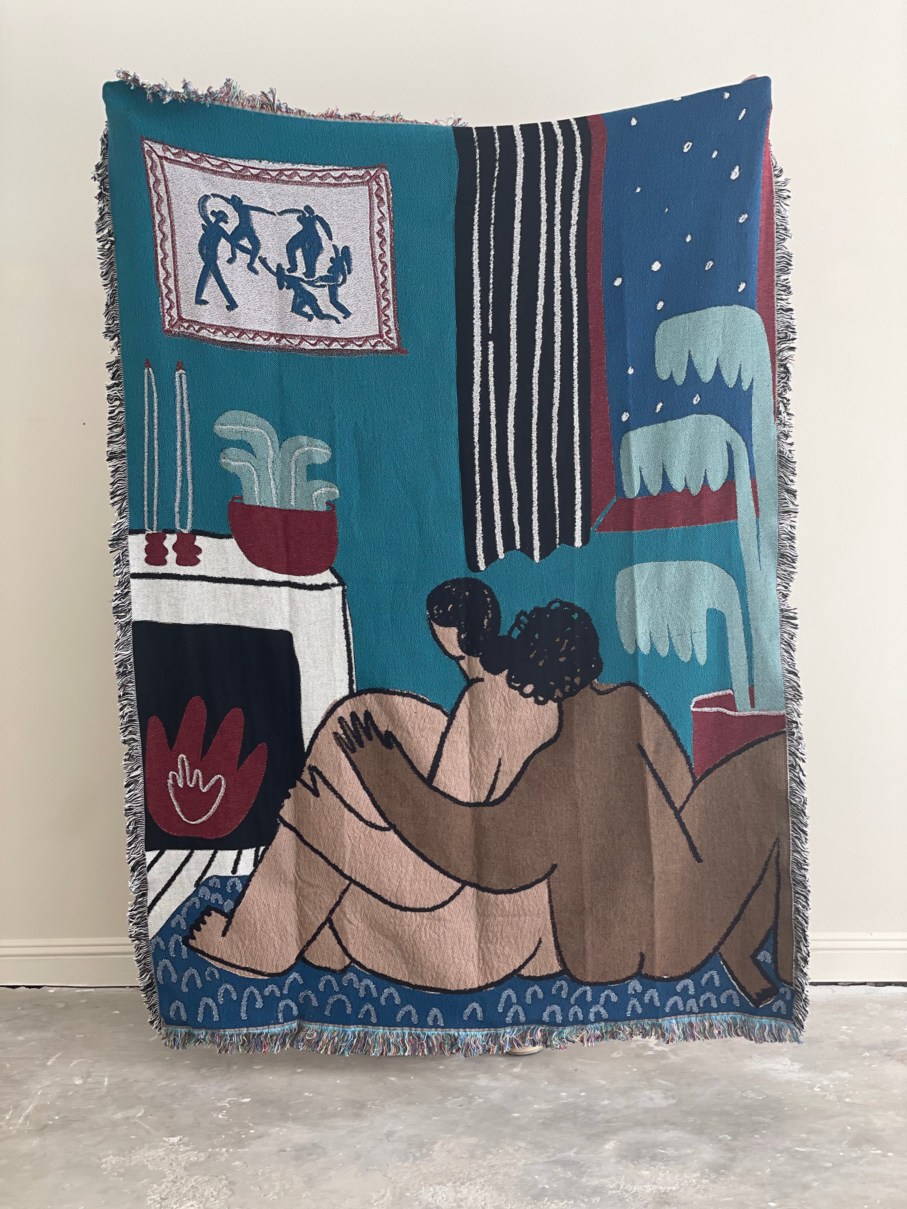 Cozy Fireside Blanket for Couples - Soft & Warm Flannel Throw - Perfect for Cuddling by the Fire, Movie Nights & Romantic Getaways