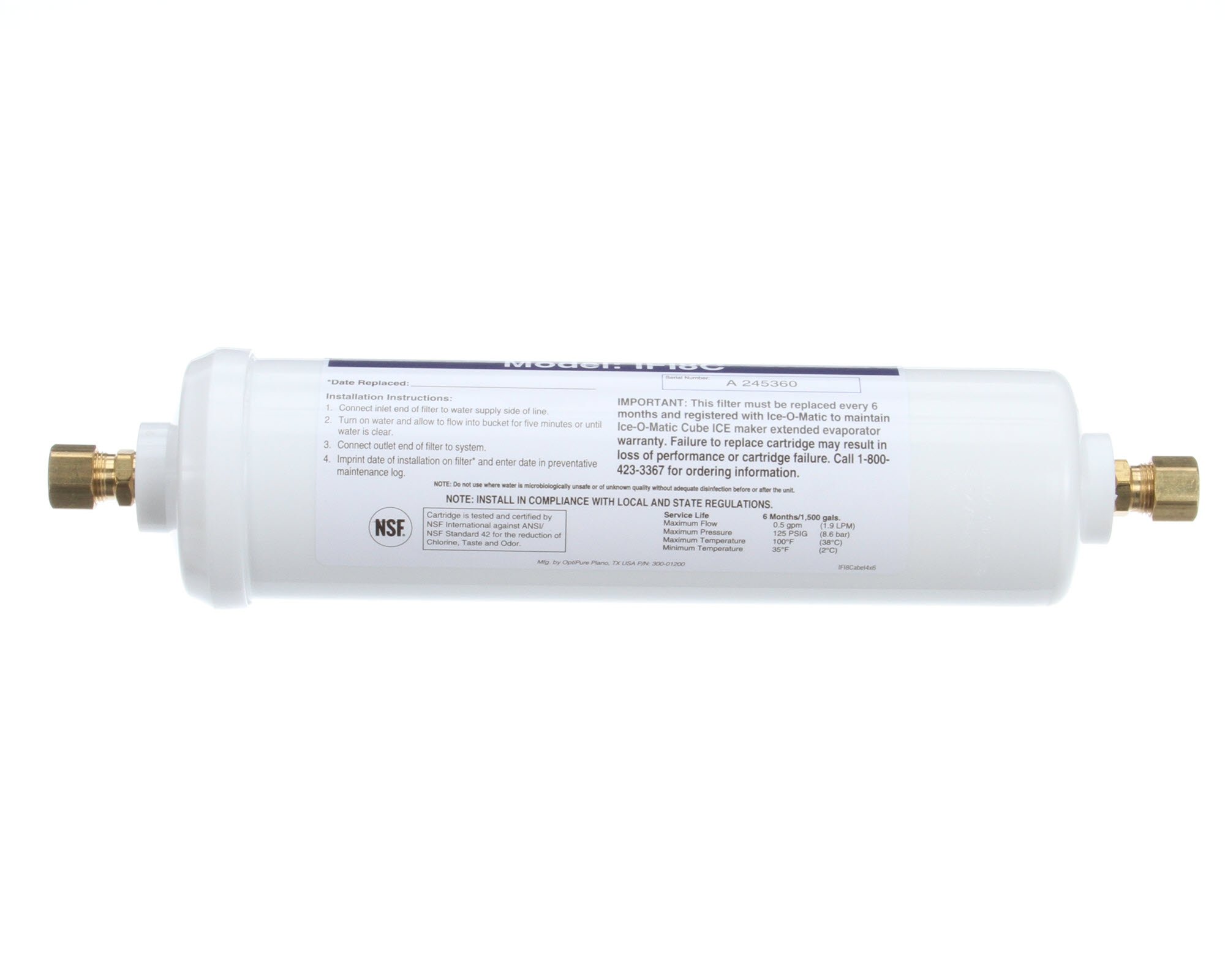 Ice O Matic IFI8C In-Line 3/8