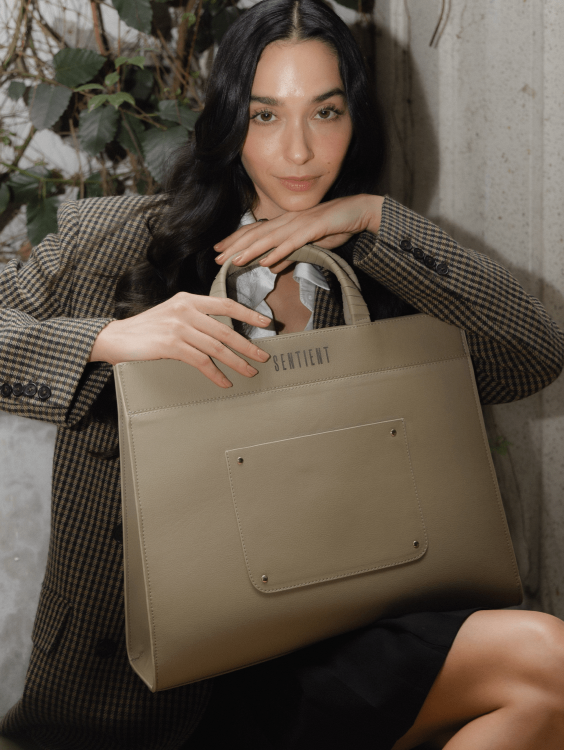 Panthera Maxi Vegan Cactus Leather Handbag for Women | Sustainable Beige Tote Bag | Perfect for Work, Travel & Everyday Use