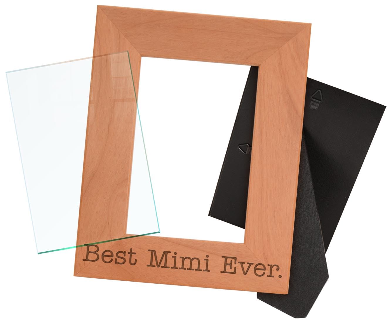 Best Mimi Ever Natural Wood Engraved 4x6 Portrait Picture Frame - Unique Birthday Gift for Grandma | Perfect for Home Decor, Mother's Day & Family Keepsakes