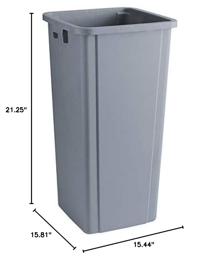 PRO&Family 75 Qt. / 19 Gallon / 72 Liter Gray Square Touchless Trash Can - Kitchen Garbage Bin, Office Waste Basket, Recycling Container for Home, Restaurant & Commercial Use