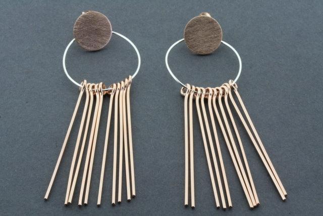 Rose Gold Plated Circle & 10 Drop Earrings for Women - Elegant Dangle Hoop Earrings for Party, Wedding & Everyday Wear
