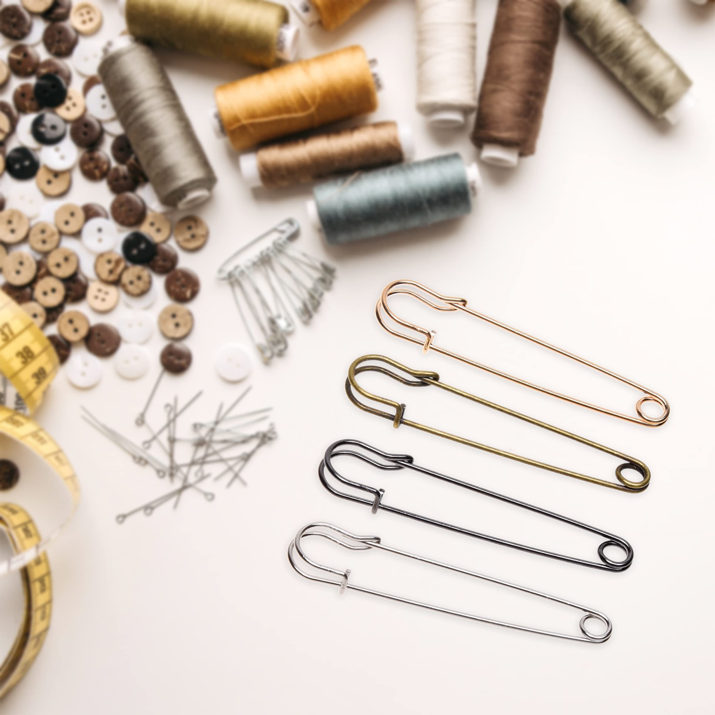 8X Extra Large Metallic Safety Pins - 4