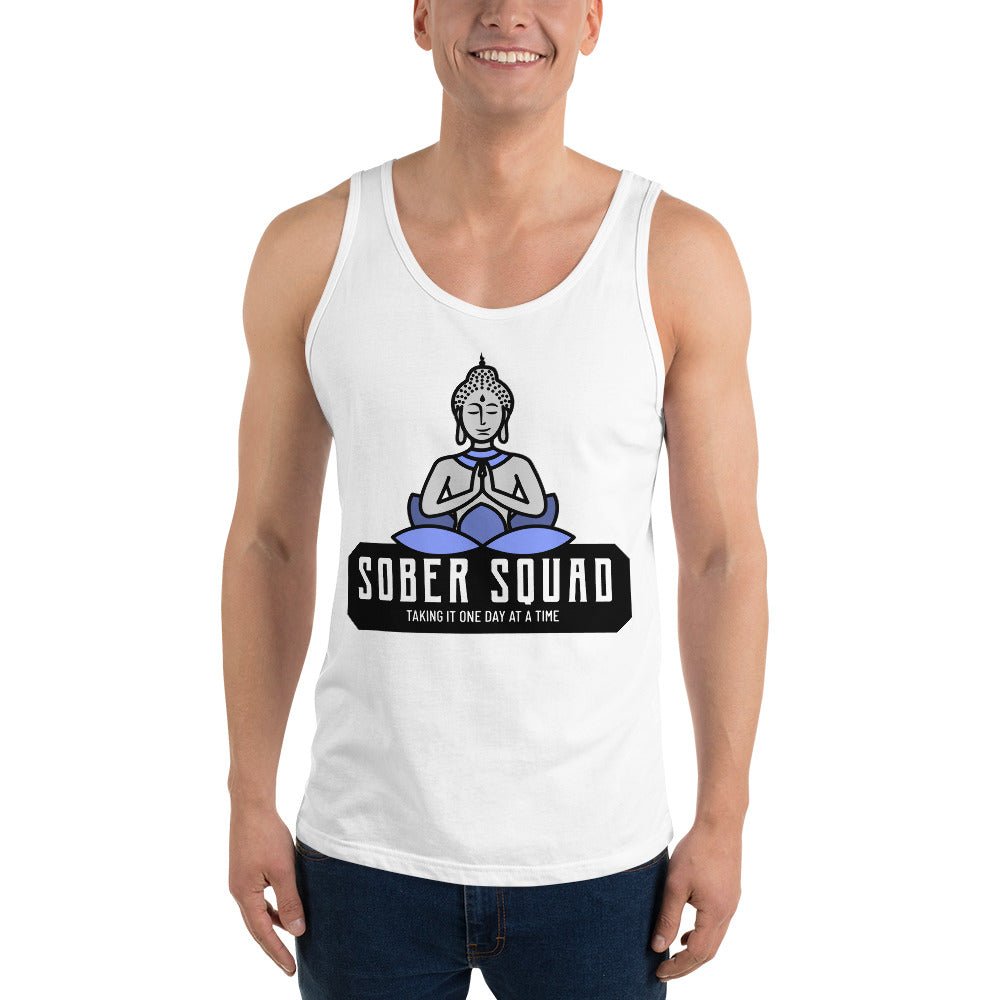 Sober Squad Men's Workout Tank Top - Breathable & Lightweight Gym Shirt for Running, Training & Fitness - Perfect for Workouts, Jogging & Active Lifestyle