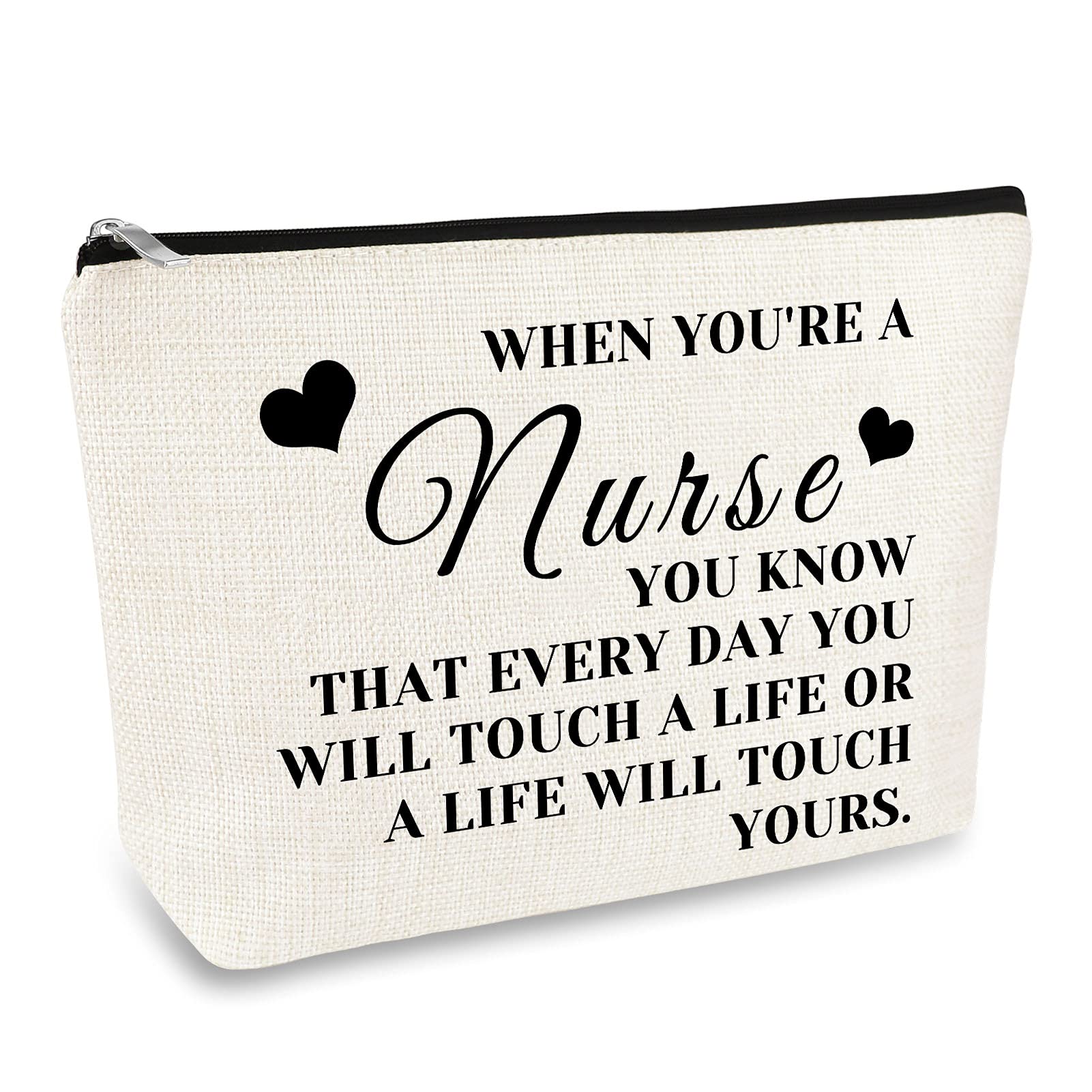 Nursing Student Gifts - Makeup Bag for Future Nurses, Nurse Practitioner Graduation & Birthday Present - Cosmetic Toiletry Pouch with Zipper for Travel, Nurse's Day & Christmas - Perfect for Clinicals, School & Work Essentials