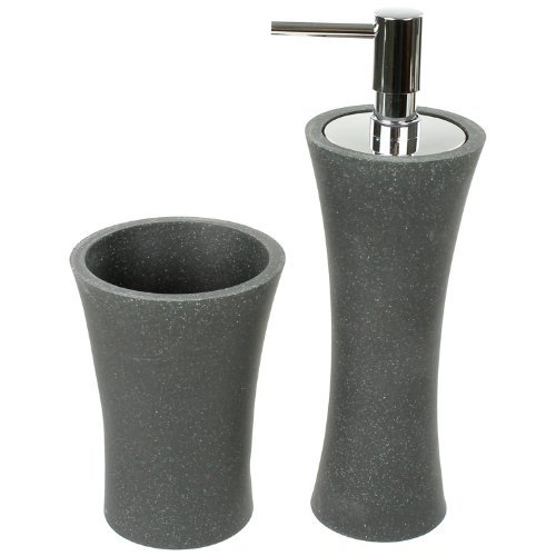 Gedy AU500-14 Automatic Soap Dispenser and Toothbrush Holder Set - Black | Touchless Bathroom Accessories for Modern Homes, Offices & Hotels