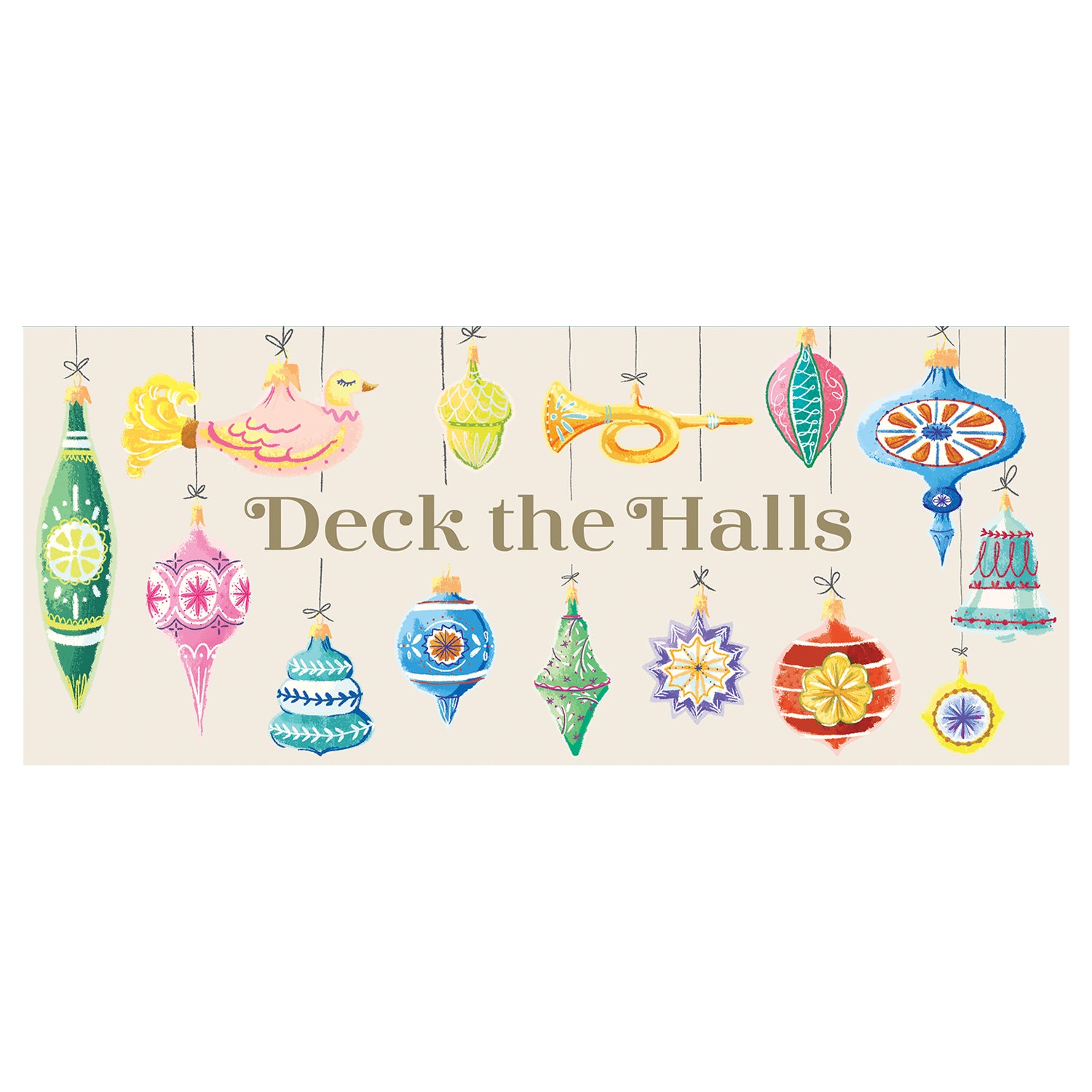 Deck the Halls Greeting Card - Christmas Holiday Greeting Card for Family & Friends - Perfect for Holiday Wishes & Festive Decorations