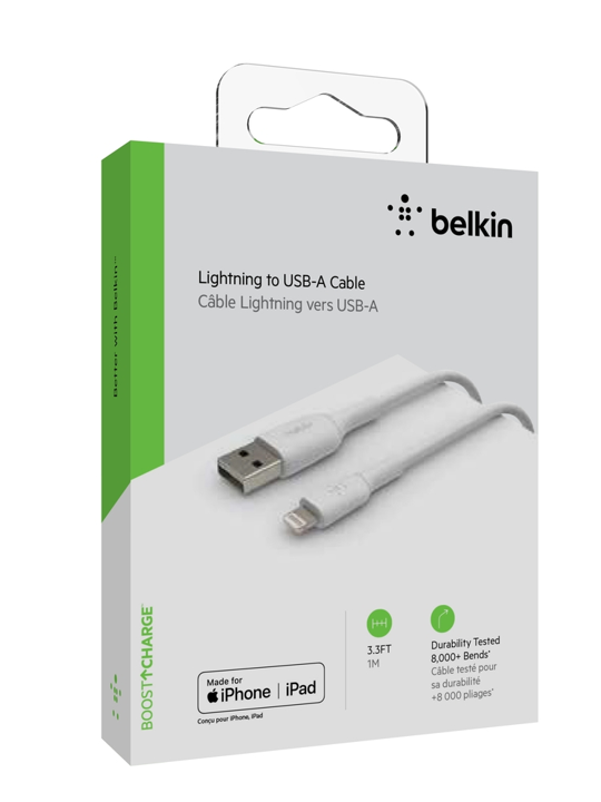 Belkin USB A to Lightning Cable 1m (3.3ft) - MIXIT Durable Charging Cord for iPhone, iPad - Fast Charging & Data Sync - Perfect for Home, Office & Travel Use