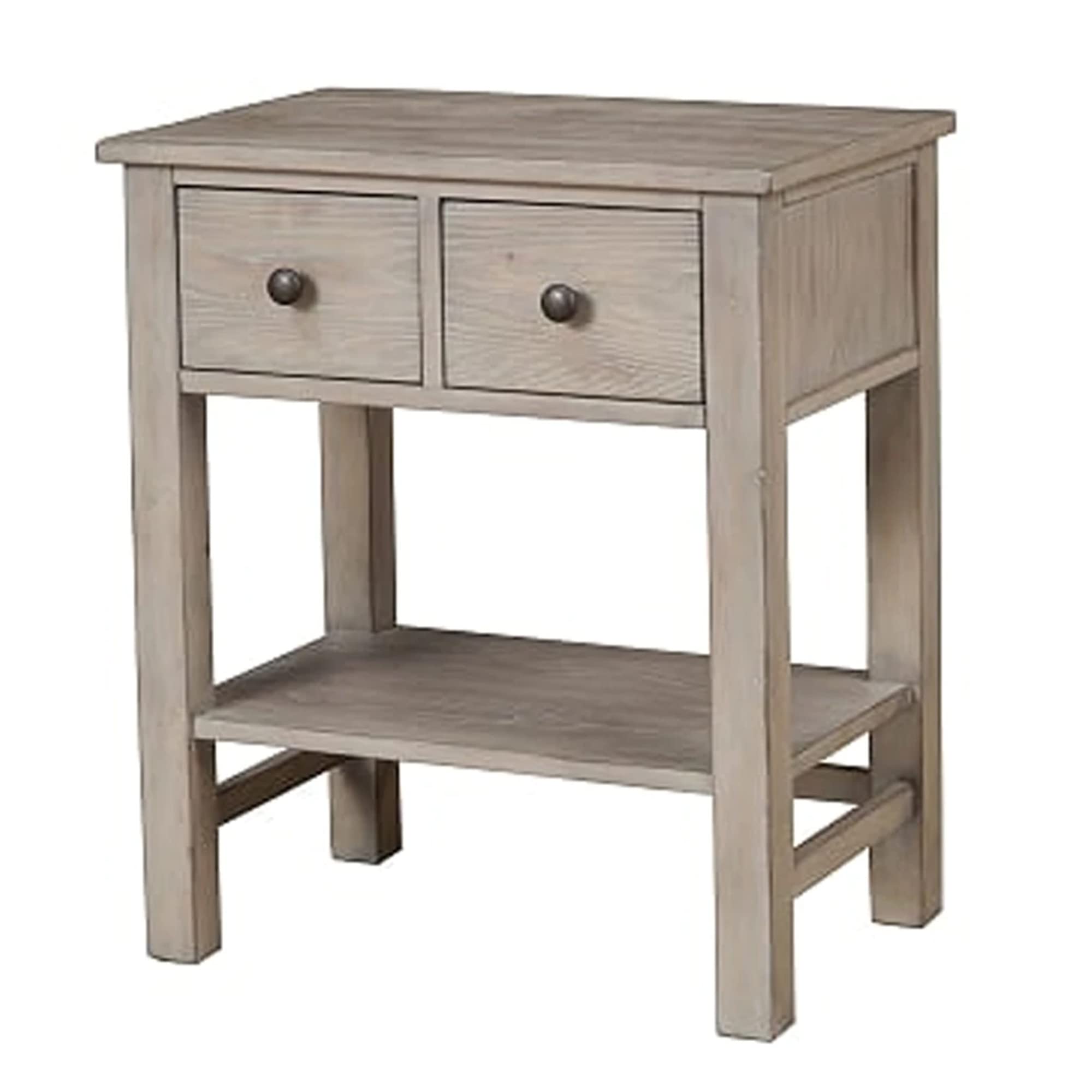 Benjara Modern Gray Nightstand with 2 Drawers & Bottom Shelf - Bedside Table for Bedroom, Living Room, or Office Storage