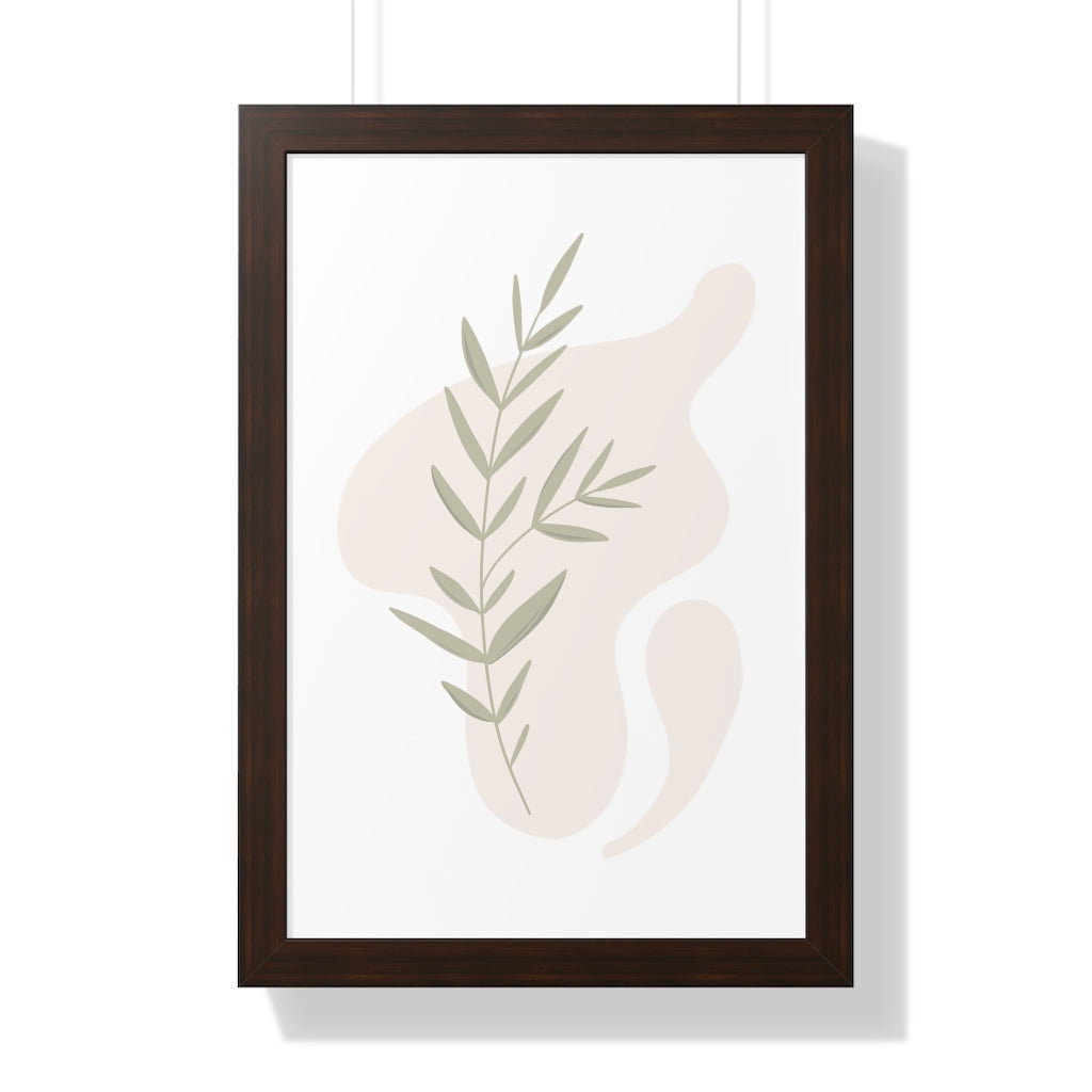Modern Plant B Framed Vertical Poster - Botanical Wall Art Decor for Living Room, Bedroom & Office - Perfect for Home & Office Decor