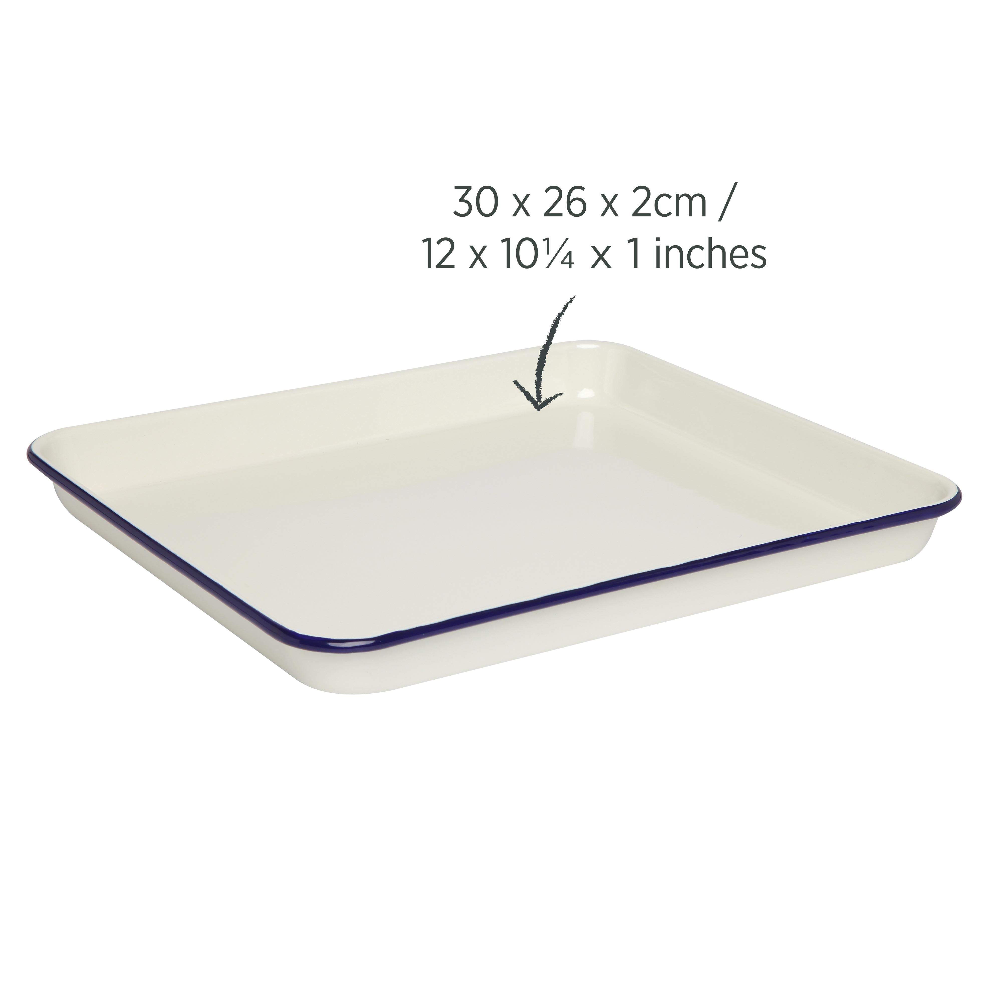 1L Enamel Baking Tray - Durable Oven Safe Cookware for Cookies, Roasting & Meal Prep | Perfect for Home Baking, Camping & Holiday Cooking