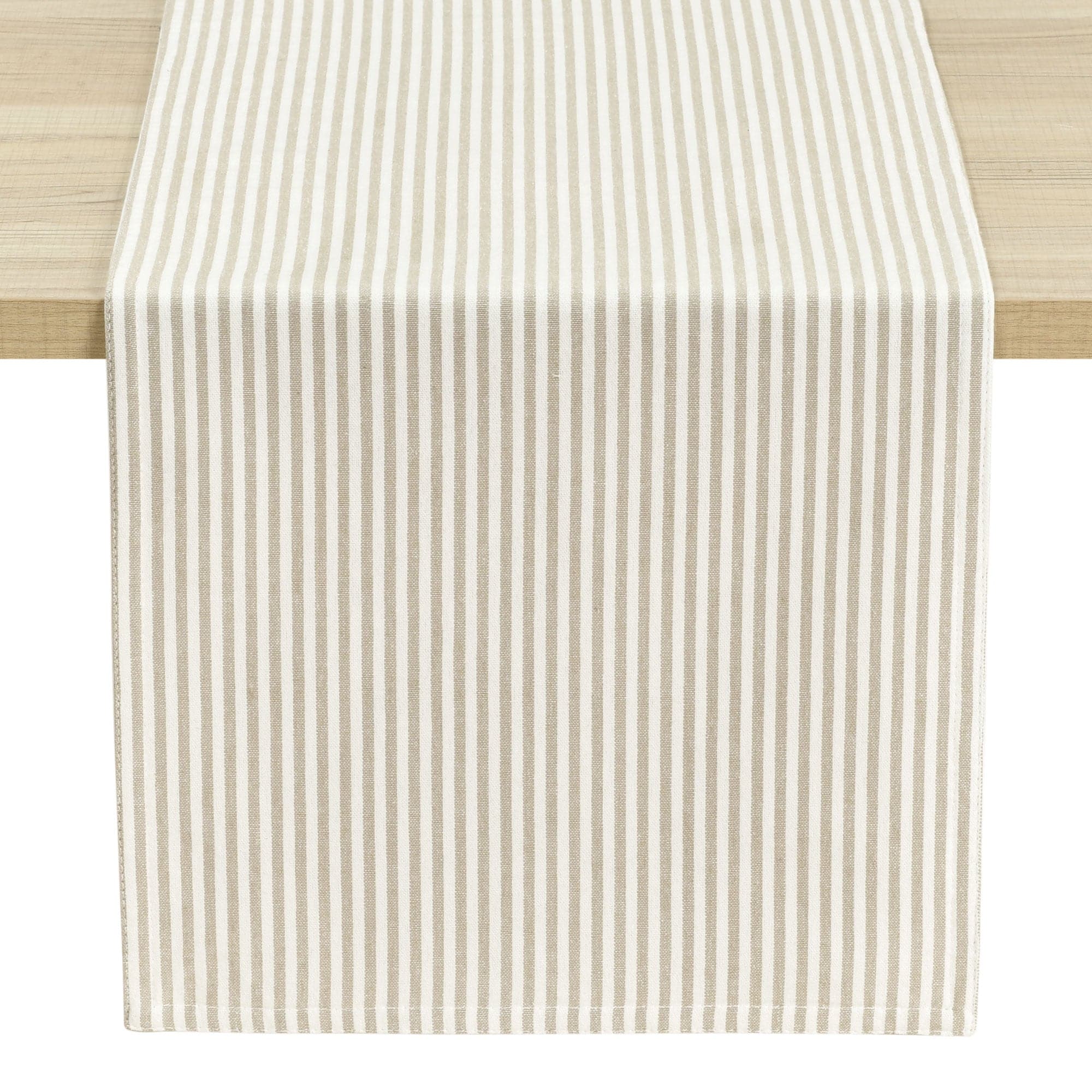 Farmhouse Ticking Stripe Yarn Dyed Cotton Table Runner - Rustic Dining Table Decor for Farmhouse, Country Kitchen & Wedding Centerpieces