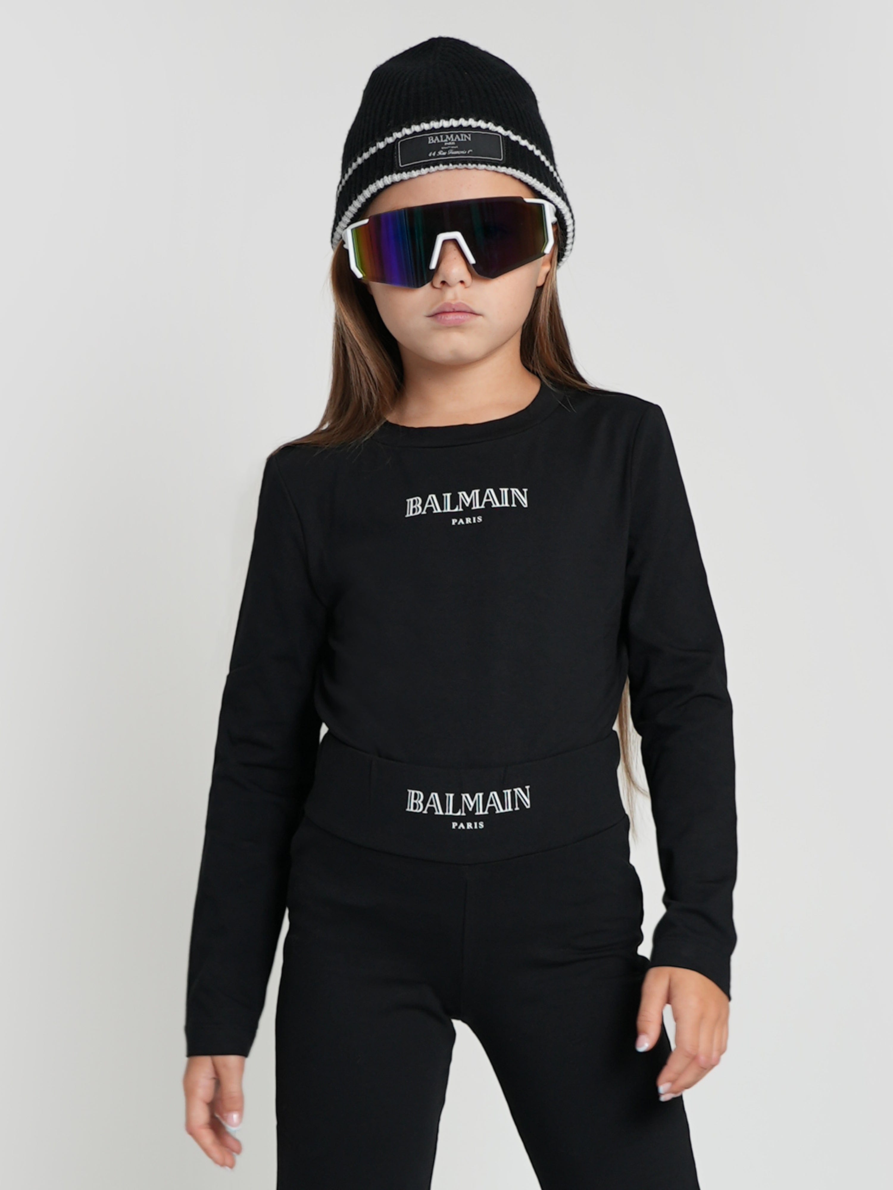 Balmain Girls Logo Bodysuit - Black Cotton Baby Onesie for Newborns & Toddlers | Perfect for Family Photos, Special Occasions & Everyday Wear