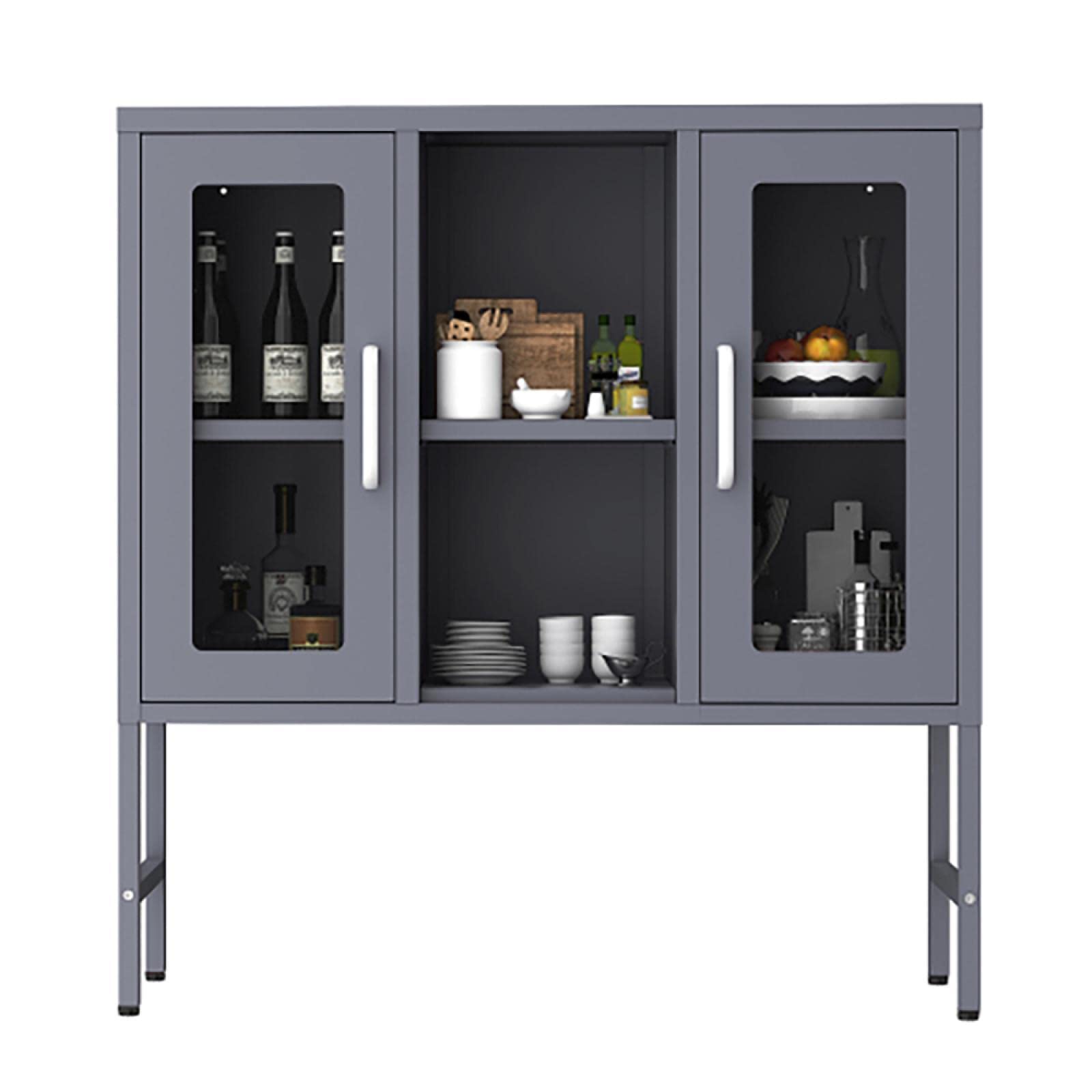 XISSG 2-Door Steel Storage Cabinet - Heavy Duty Metal Locker for Home & Office Organization | Perfect for Living Room, Bedroom, Bathroom & Entryway Storage Solutions