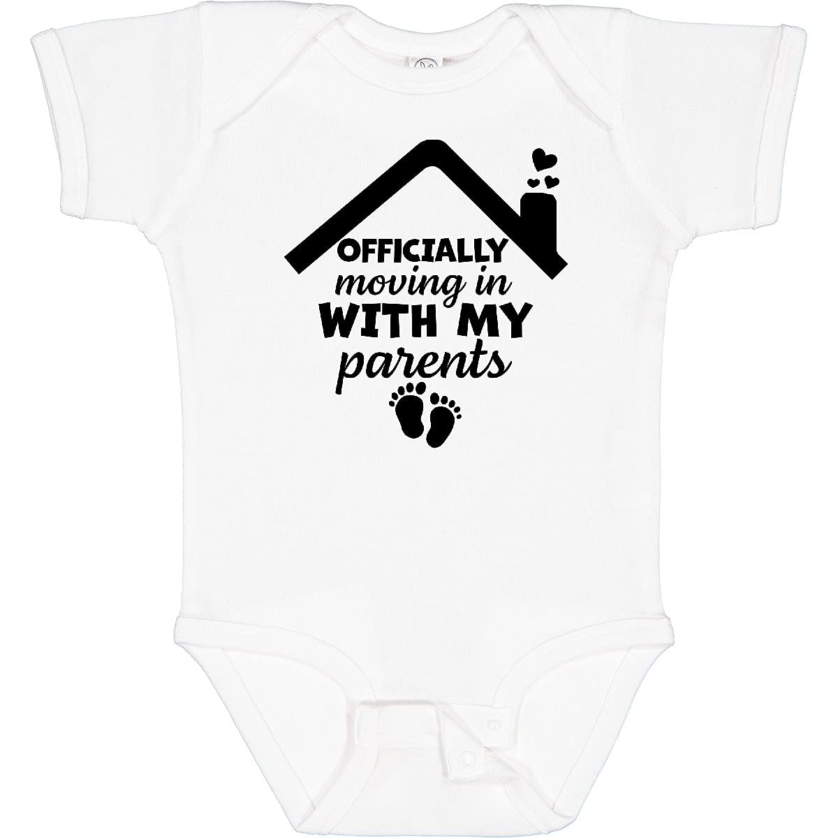 Inktastic NICU Graduate Officially Moving in with My Parents Baby Bodysuit - Cute Newborn Onesie for Preemie Milestones & Family Celebrations - Perfect for NICU Graduation, Homecoming & First Family Photos