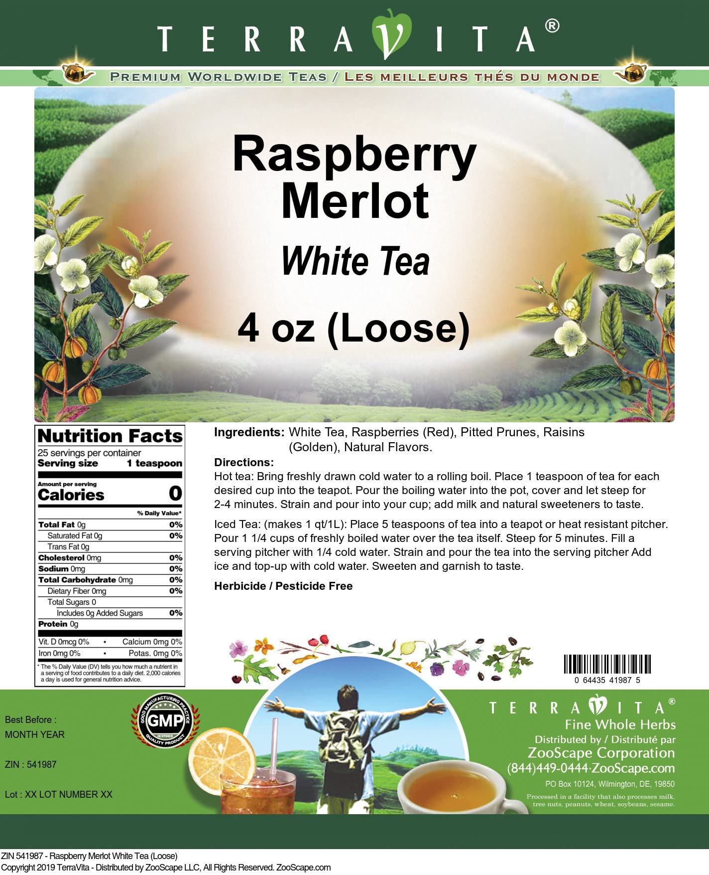 Premium Loose Leaf Raspberry Merlot White Tea - 4 oz (3 Pack) | ZIN 541987 | Perfect for Relaxation, Gifts & Afternoon Tea Time