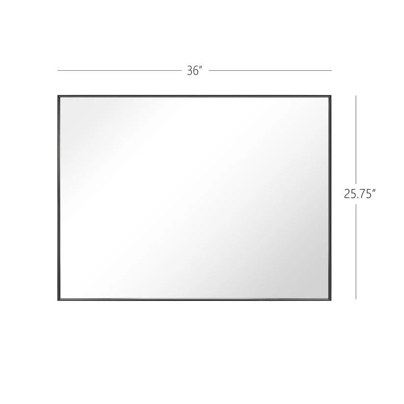 Sleek Modern Black Aluminum Framed Wall Mirror - Full Length Floor Mirror for Bedroom, Living Room & Entryway Decor