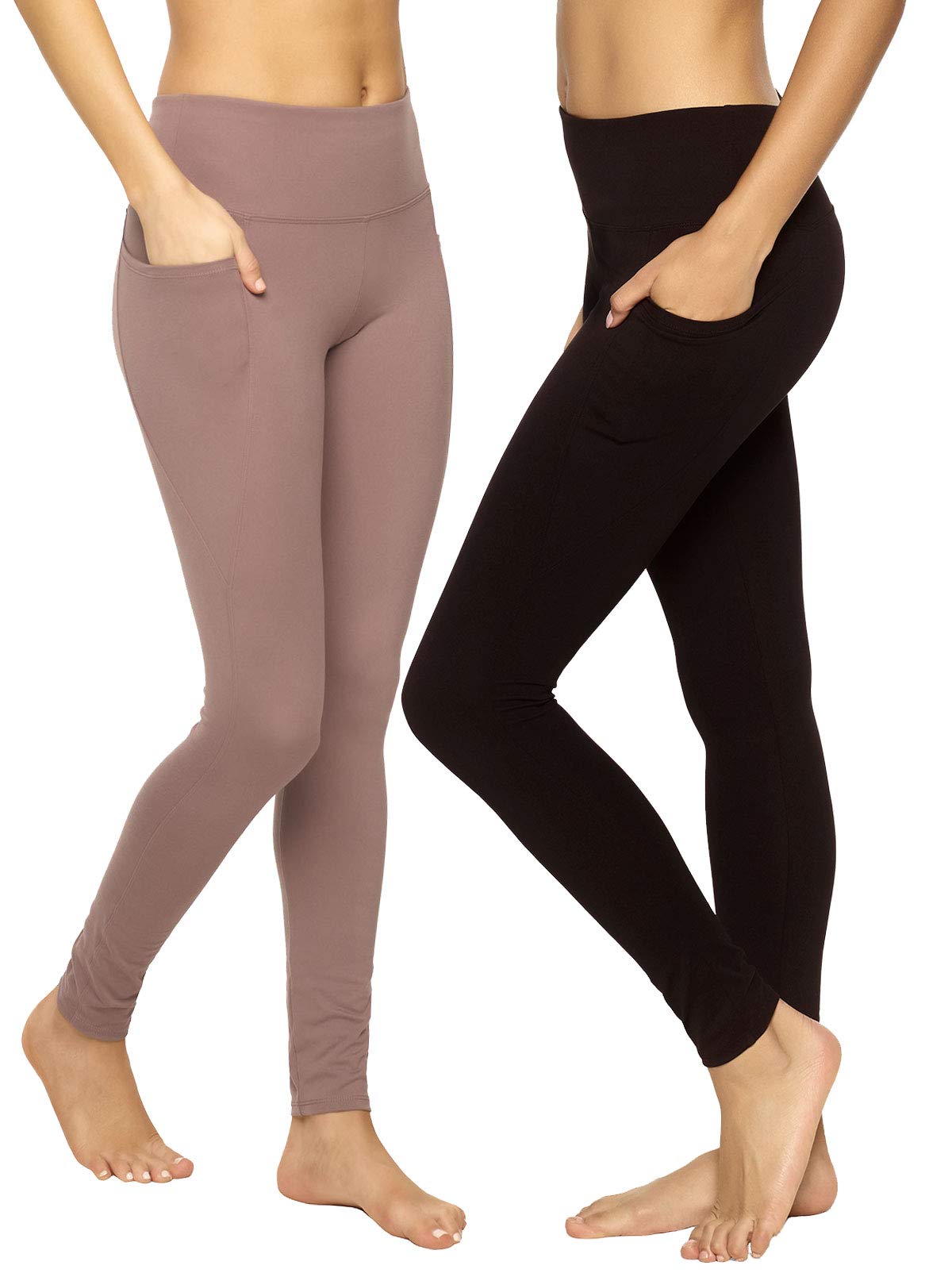Felina Women's Athletic Pocket Leggings - High Waist Yoga Pants with Side Pockets for Running, Gym & Lounge Wear - Comfortable Workout Tights for Women