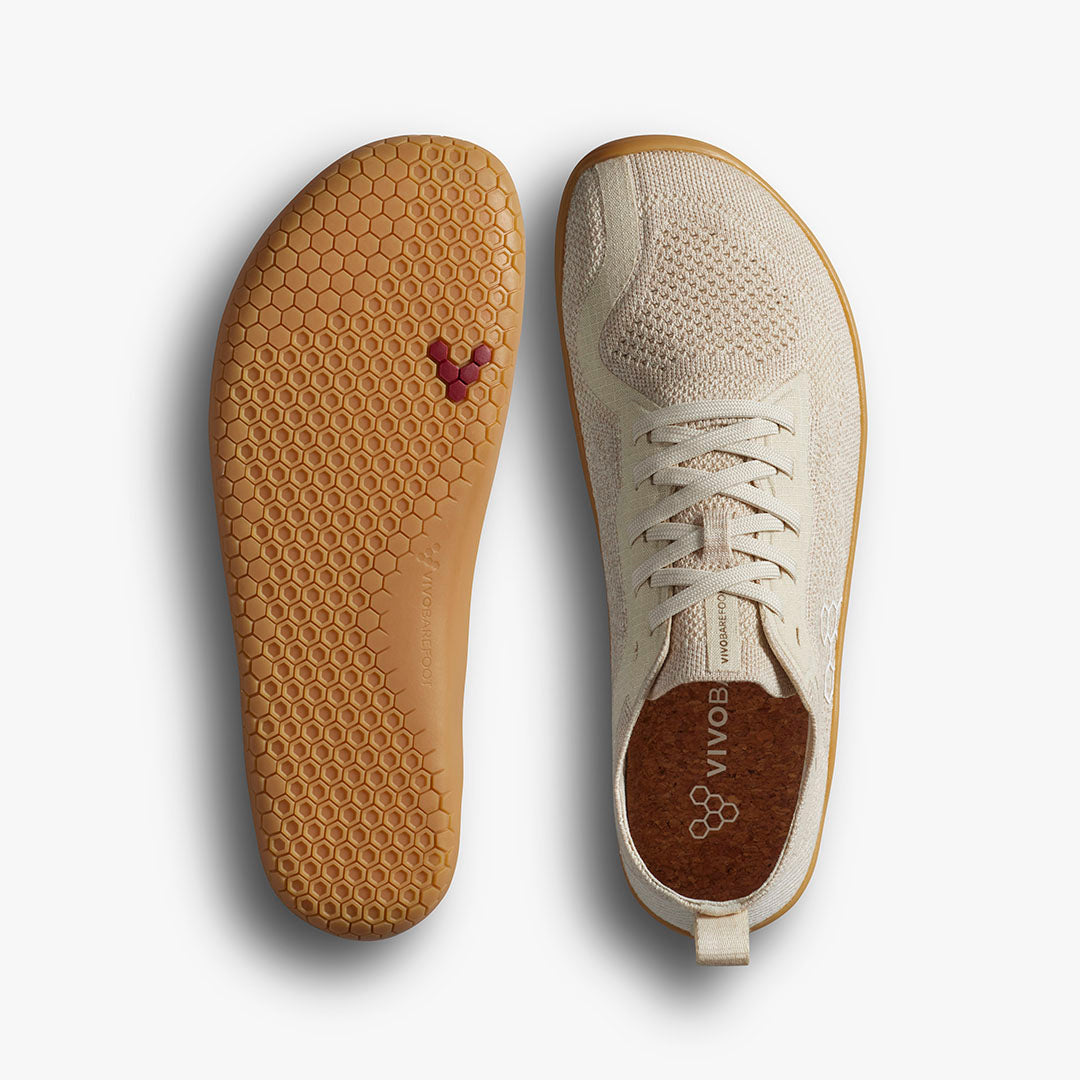 Vivobarefoot Women's Primus Lite Knit Natural - Barefoot Shoes for Women | Lightweight & Flexible Minimalist Footwear | Perfect for Running, Yoga & Everyday Wear