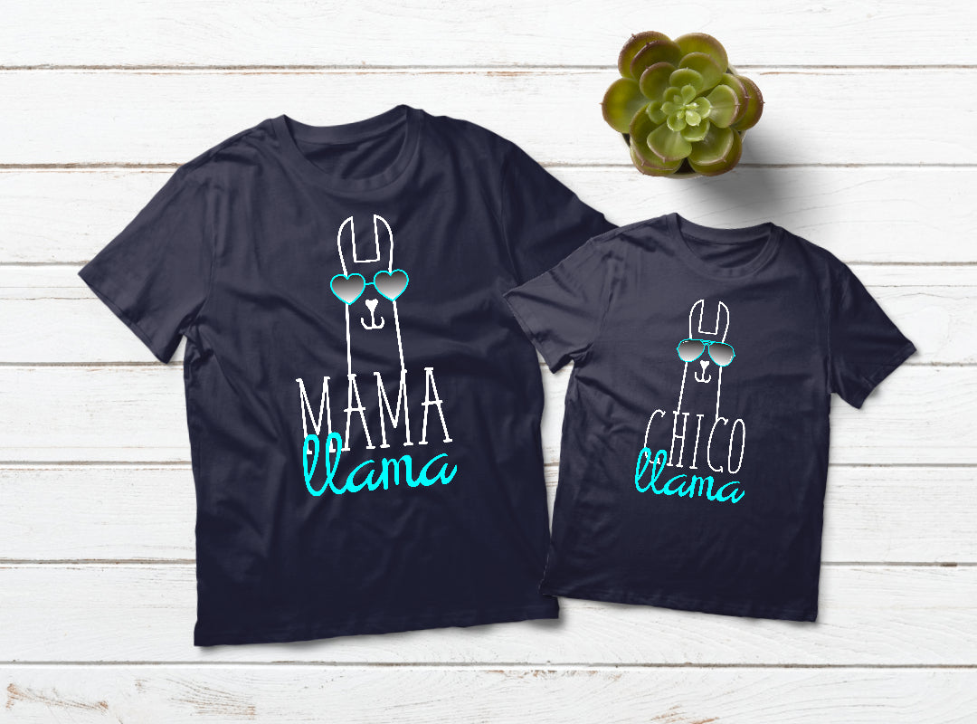Mom and Son Matching Outfits - Mama Llama & Baby Llama Family T-Shirts for Mother's Day, Birthday & Family Photos | Cute Mother-Child Coordinating Clothes