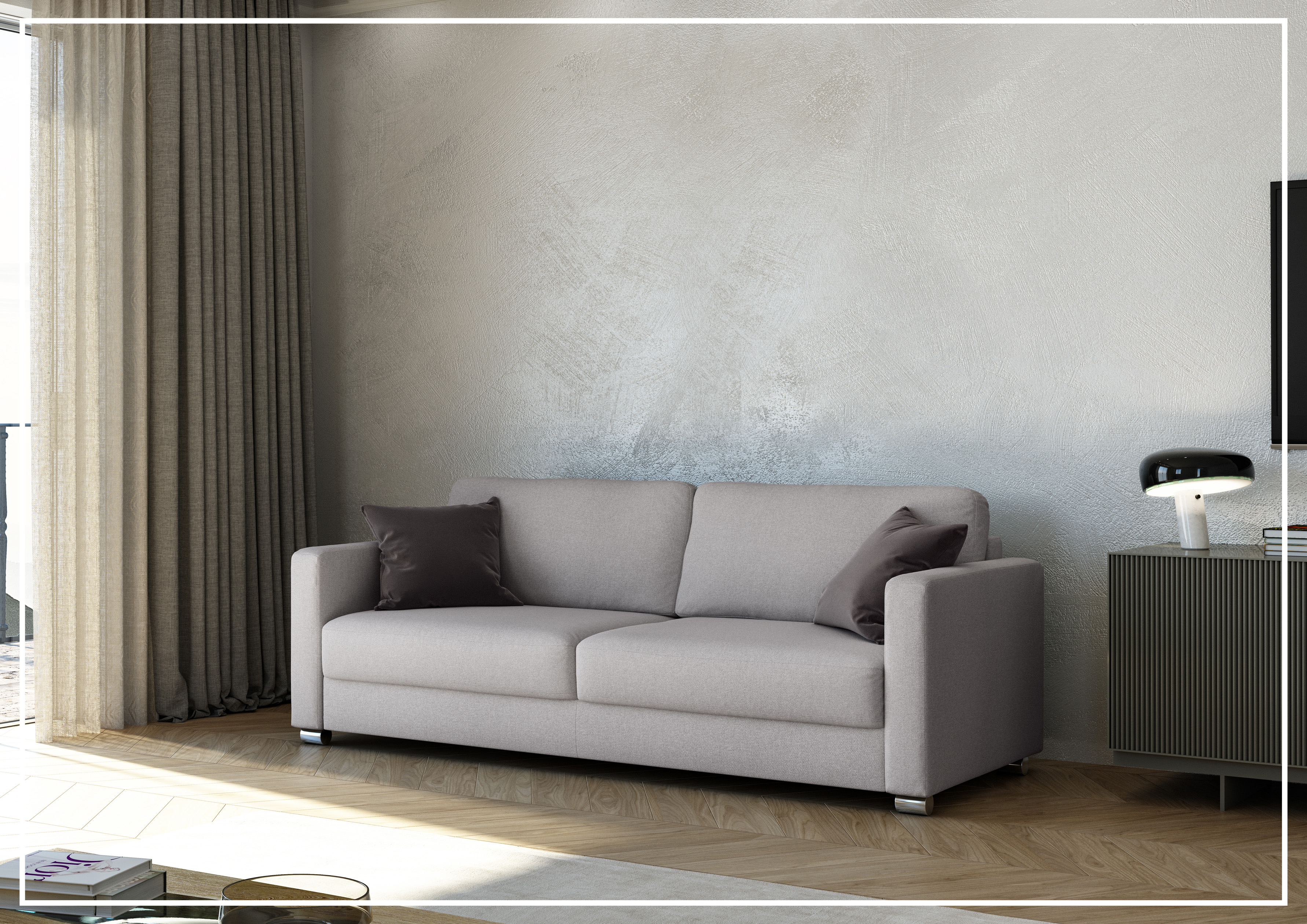Luonto Emery Fabric Sleeper Sofa - Custom Made to Order with Easy Deluxe Function | Perfect for Small Spaces, Guest Rooms & Home Offices