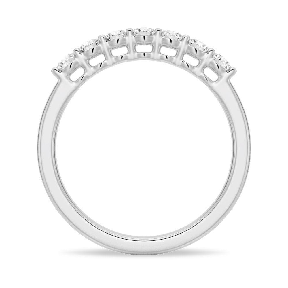 2.5mm 7 Stone French Pave Moissanite Wedding Band for Women - Durable & Sparkling Engagement Ring, Anniversary Gift, Bridal Jewelry - Perfect for Weddings, Proposals & Special Occasions
