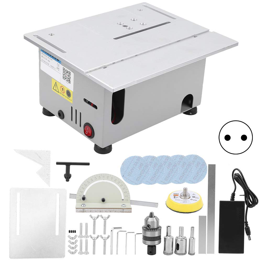 FTVOGUE Mini Table Saw for Woodworking & PCB Cutting - 96W DIY Lathe, Polisher & Drilling Machine with EU Plug (AC110V-240V) - Perfect for Home Workshops, Craft Projects & Electronics Repair