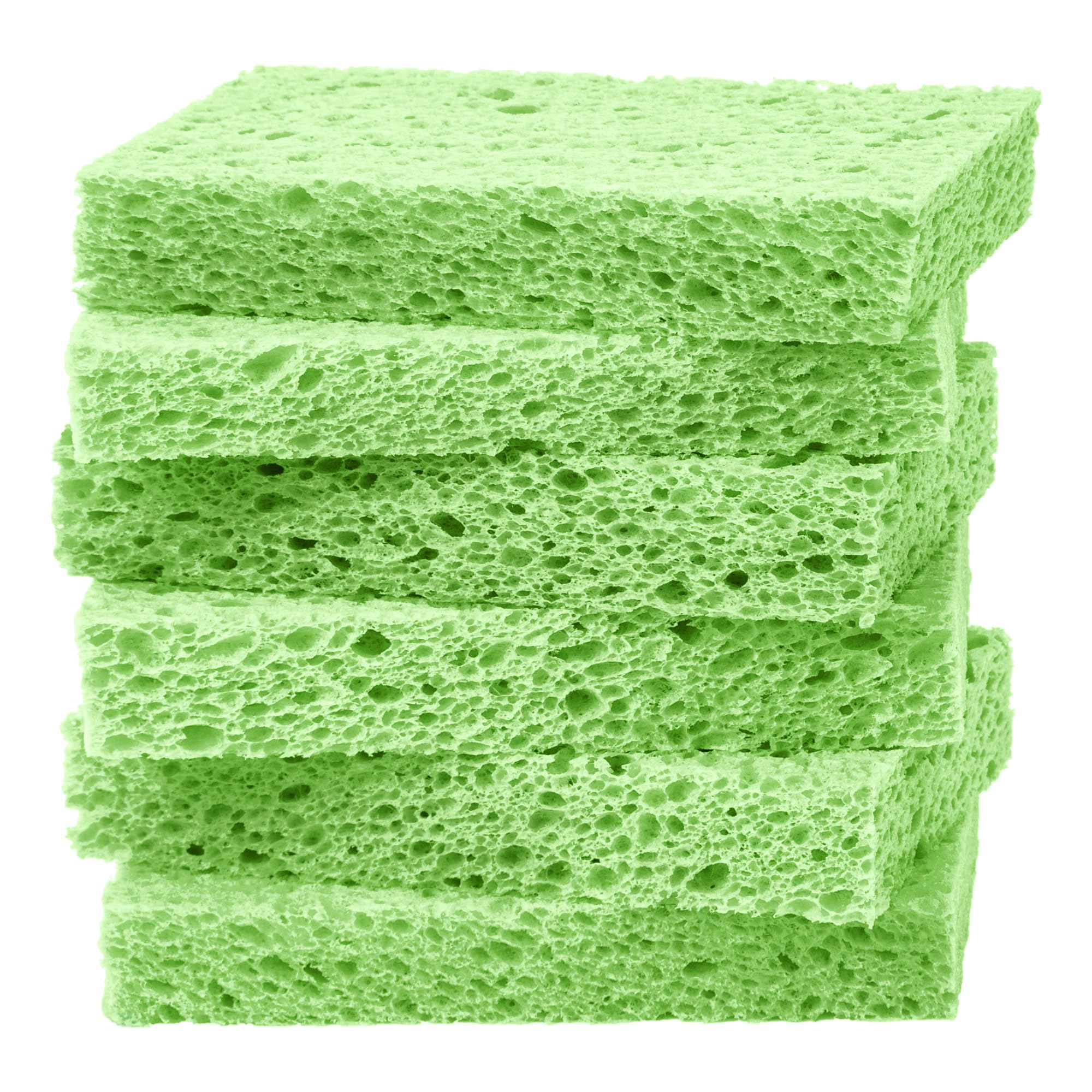 Heavy Duty Cellulose Sponges for Kitchen - 6 Pack Eco-Friendly Scrub Sponges for Tough Cleaning, Non-Scratch Surface Safe | Perfect for Dishes, Countertops, Sinks & Household Cleaning